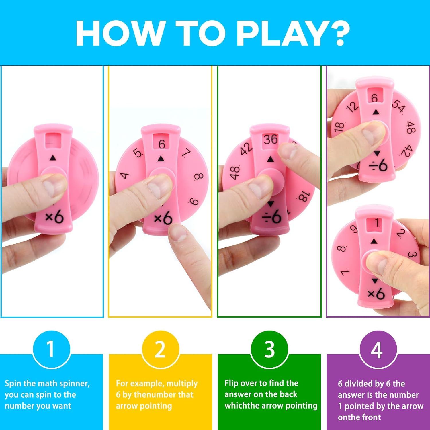 9 Spinners Antiestrés Matemáticos QETRABONE para Aprender