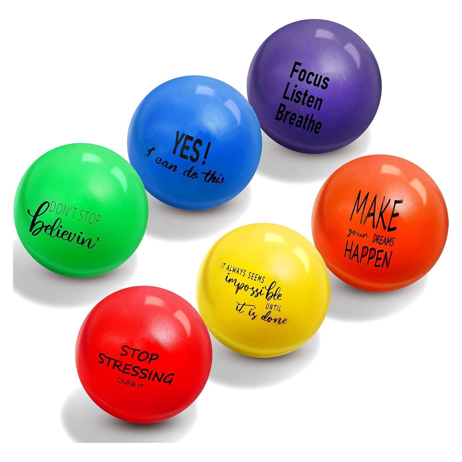Pelotas de Estrés Motivacionales Skylety - 6 Piezas 6.35 cm