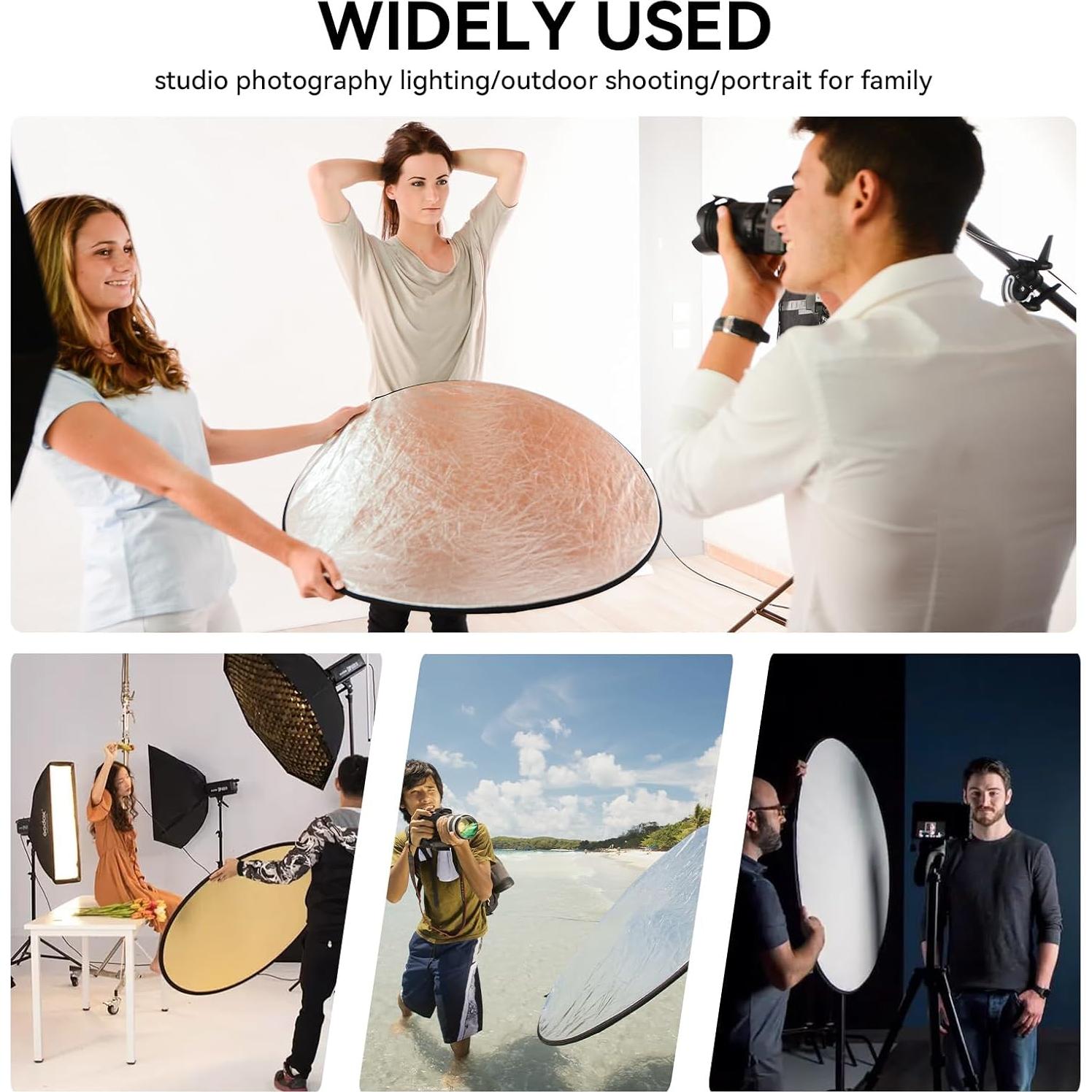 Kit Reflector de Luz 5 en 1 UTEBIT 110cm con Soporte y Bolsa