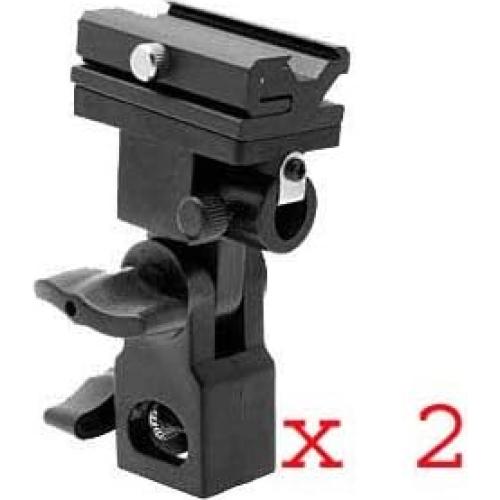 ePhoto Double Off Camera Flash Photo Studio Photography Flash Shoe Mount Swivel Bracket Umbrellas Stands 2 Stands, 2 Flash Mount Bracket, 2 Shoot Through Umbrellas, 2 Reflective Umbrellas UB4