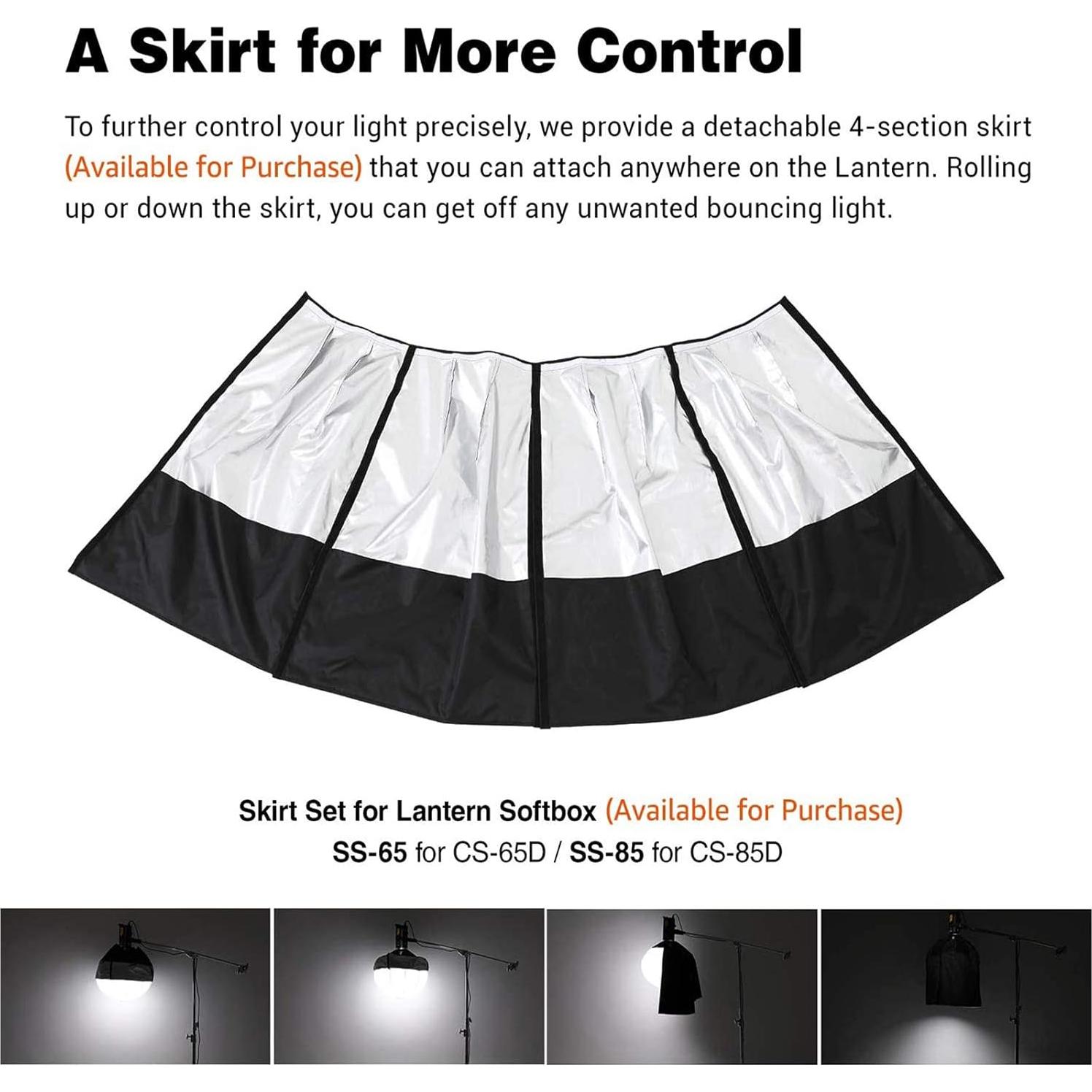 Godox CS-65D Lantern Softbox,Bowens Mount,Quick-Install 65cm Collapsible Globe Softbox for Photo Portrait Studio Video Continuous Lighting Photography