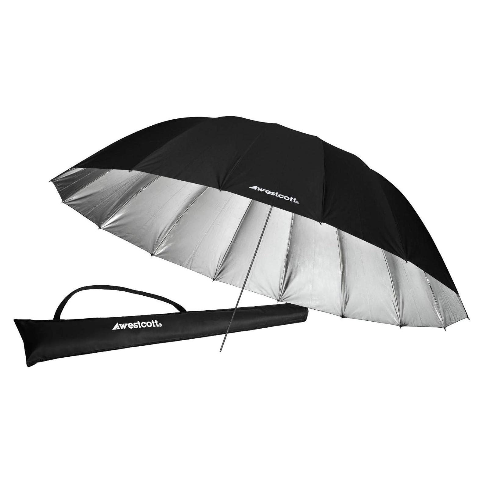 Paraguas Parabólico Plateado Westcott 4633 de 7 Pies