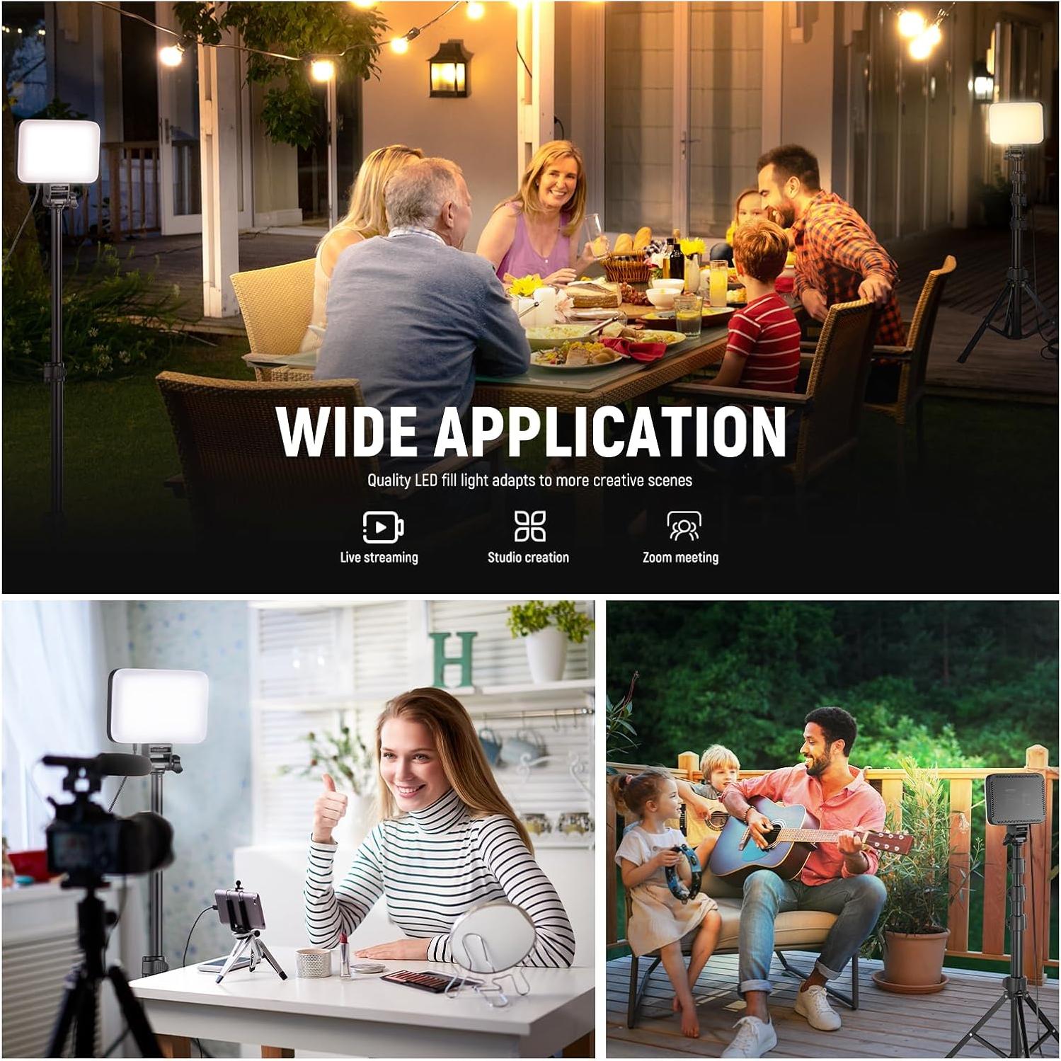 Kit de Iluminación LED Neewer BP66, 2 Luces Bi Color 3200K-5600K