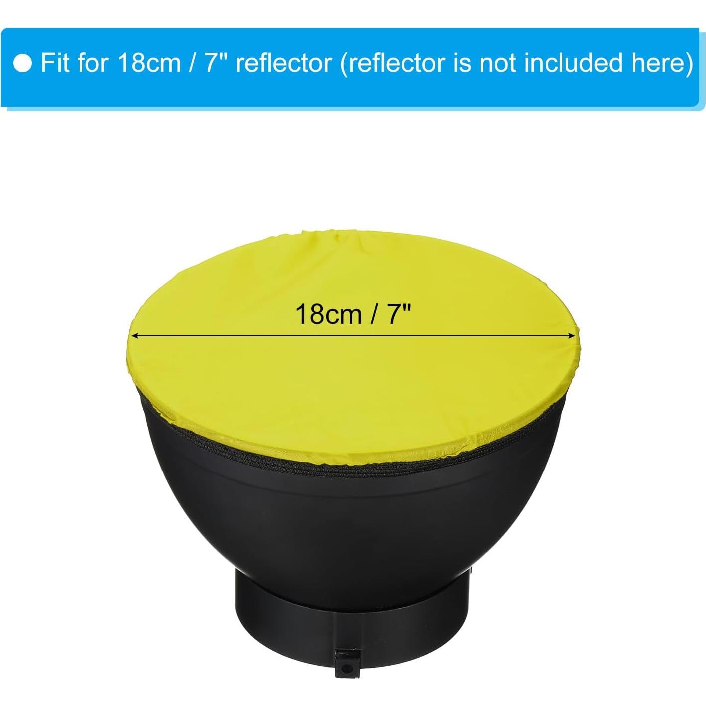 PATIKIL 7" 18cm Soft Diffuser Lamp Cover, 4 Pack Cloth Diffuser Strobe Reflector Lamp Sock for Flash Light Beauty Dish Photography Studio, Yellow