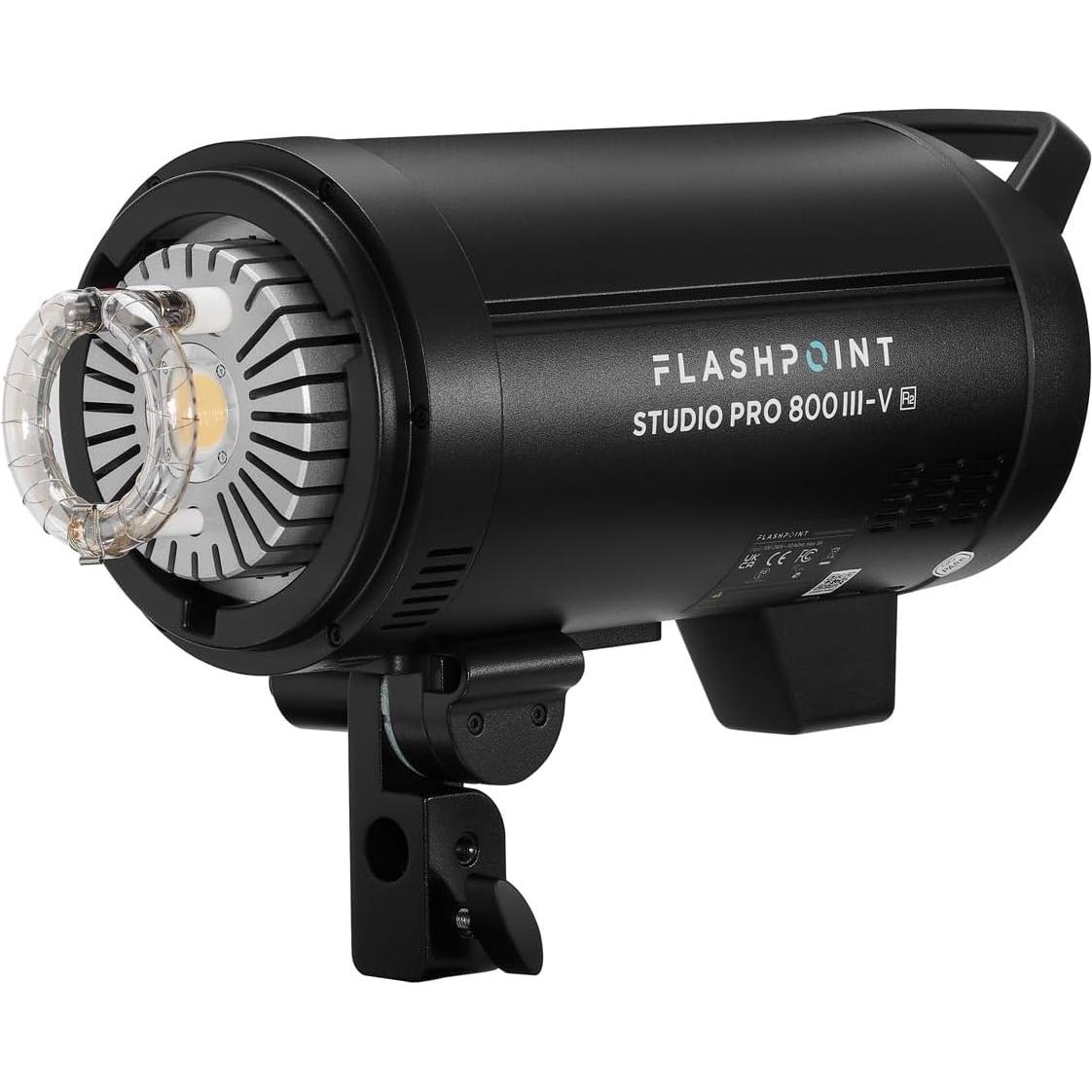 Flashpoint Studio Pro 800 III-V 800W R2 Flash 2-Light Kit with LED Lamp, Bundle with Stands, Softbox and Umbrella