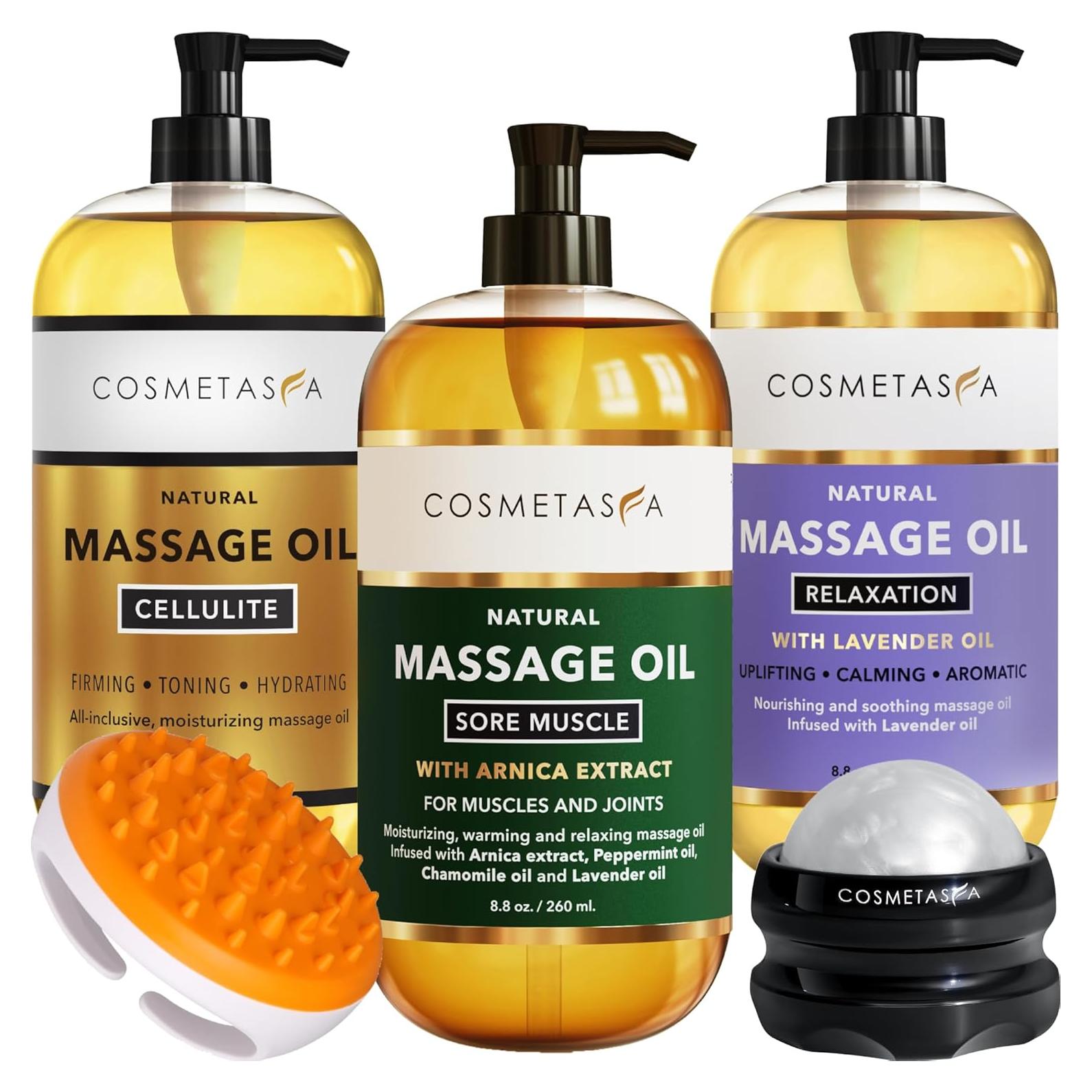 Aceite de Masaje Cosmetasa - Set Relajante de Spa 5 Piezas