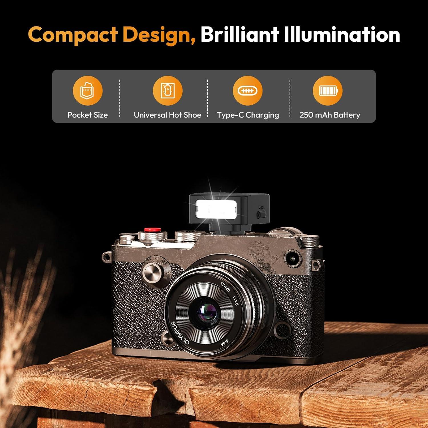 Flash Speedlite ULANZI SL01 Mini - Luz GN8 6500K para Cámaras