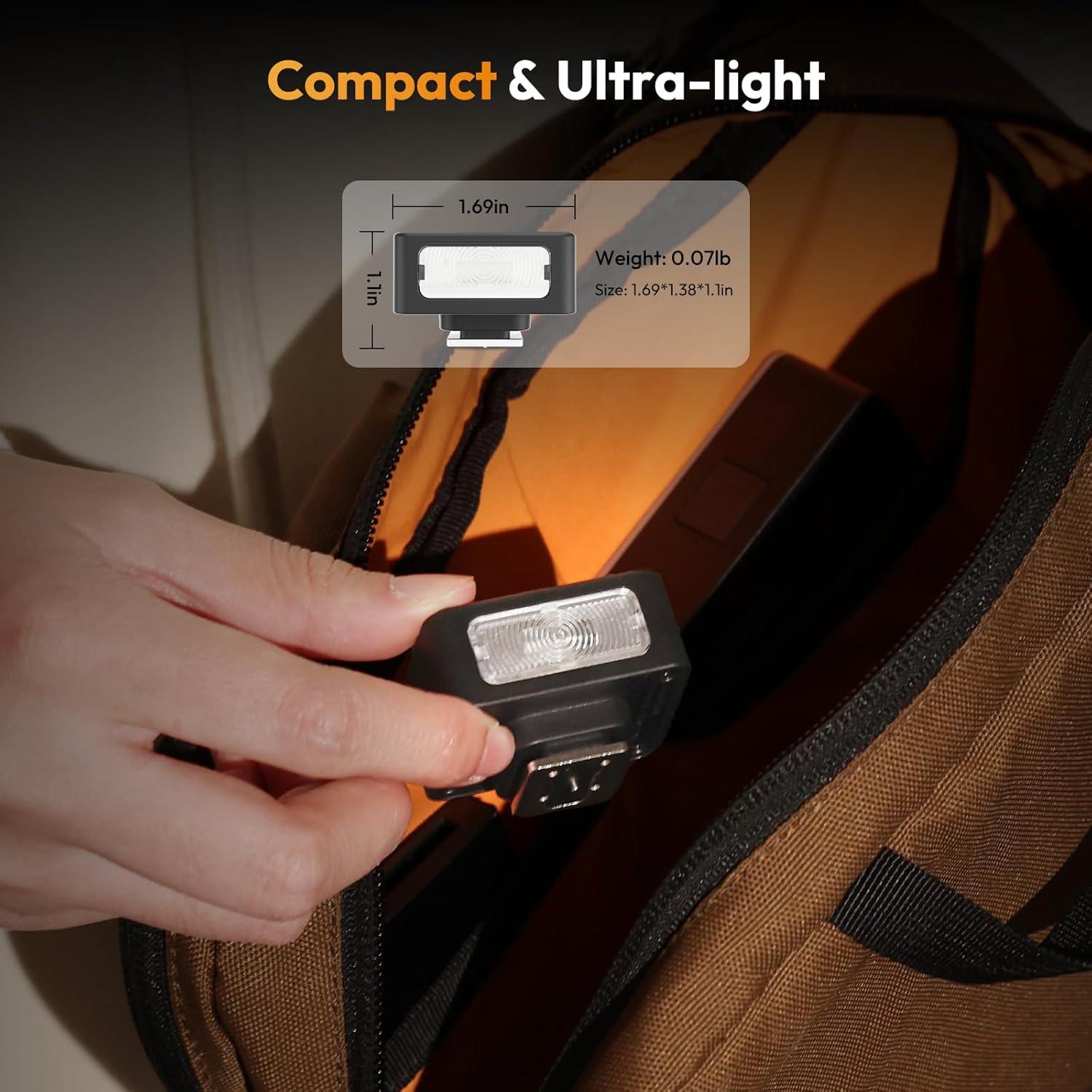 Flash Speedlite ULANZI SL01 Mini - Luz GN8 6500K para Cámaras