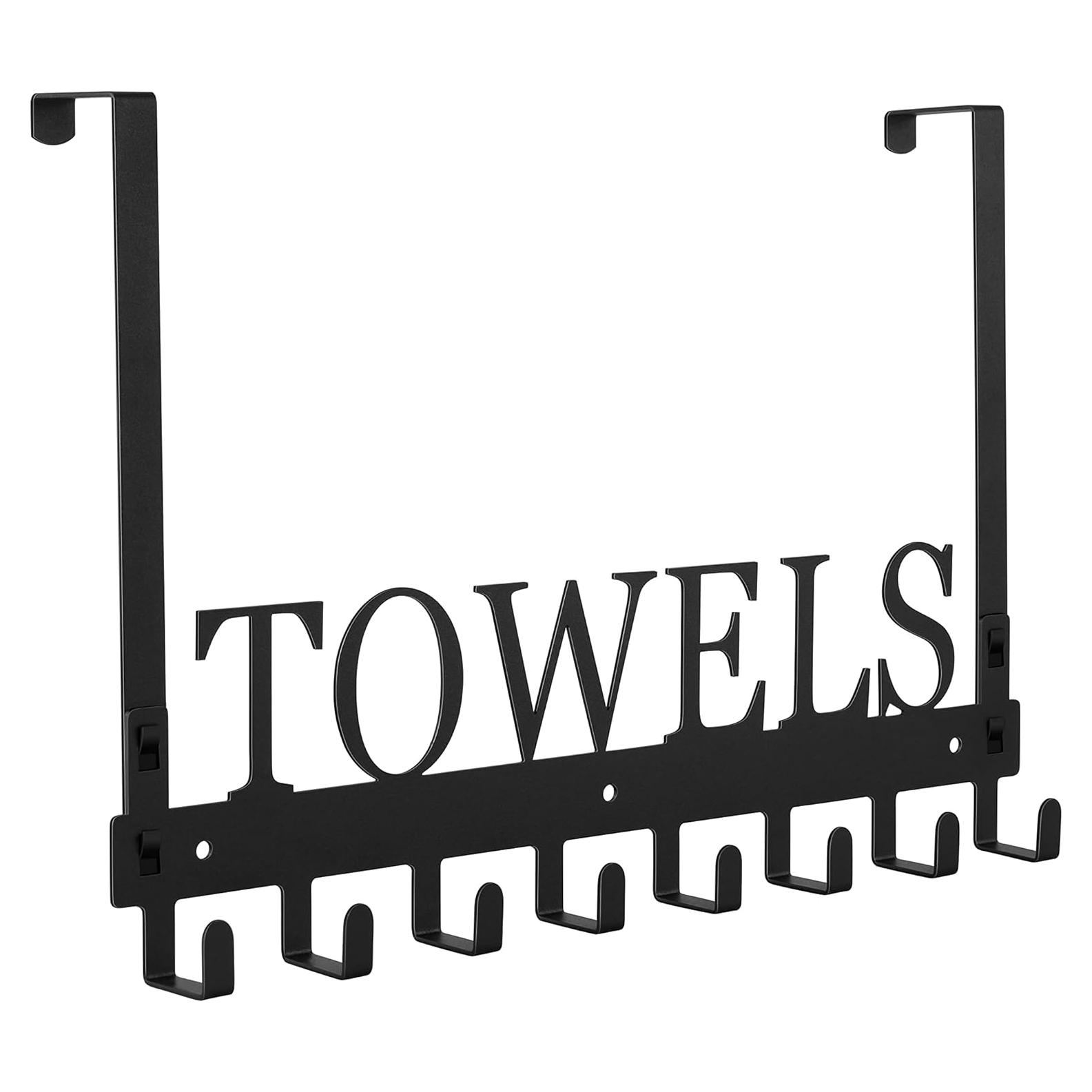 Ganchos sobre puerta Azmoncy 8 ganchos soporte negro