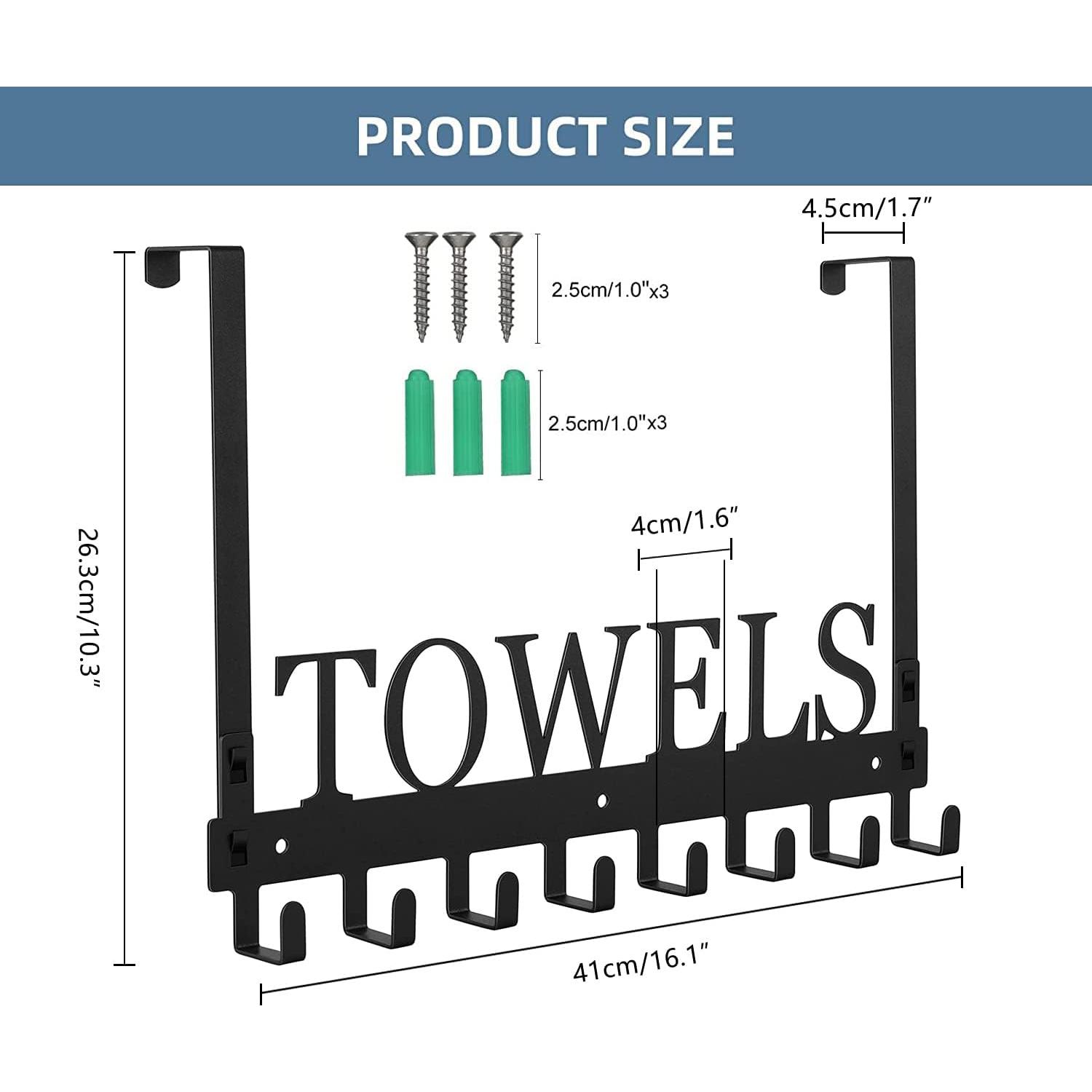 Ganchos sobre puerta Azmoncy 8 ganchos soporte negro