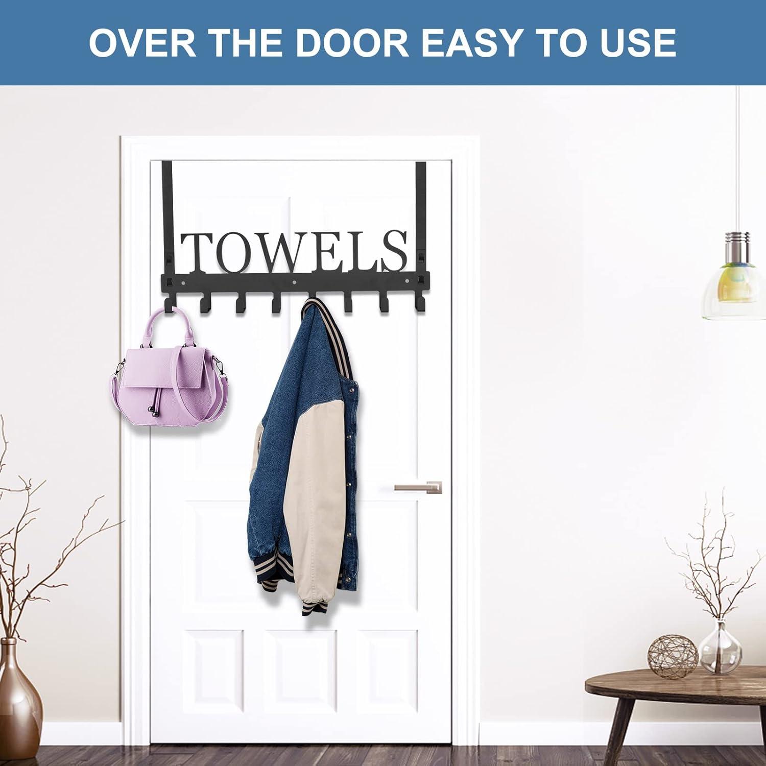 Ganchos sobre puerta Azmoncy 8 ganchos soporte negro