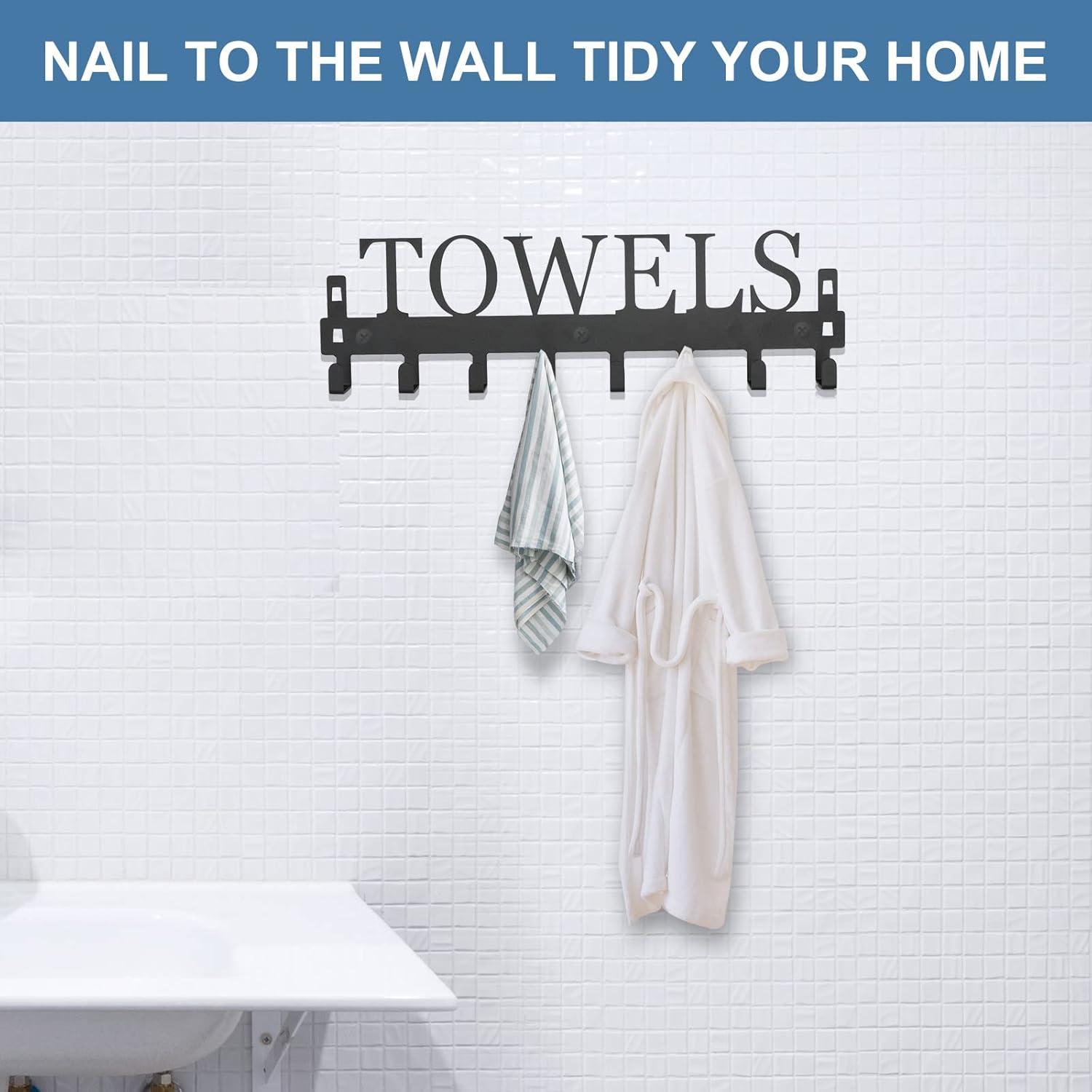 Ganchos sobre puerta Azmoncy 8 ganchos soporte negro