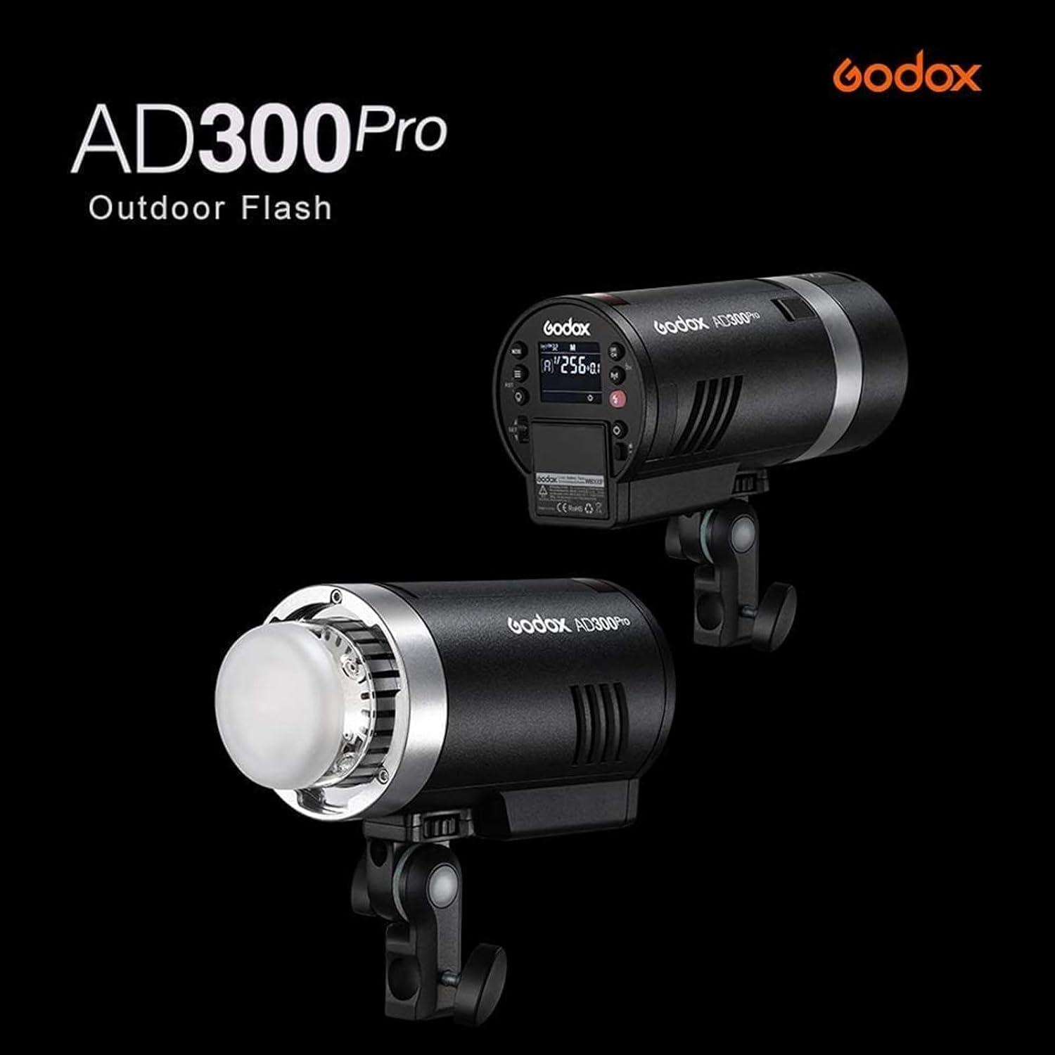 Godox AD300Pro Flash Kit | 300Ws Output, Portable Design, Extra Battery & Softbox Included | Ideal for Photography, Filmmaking | Compatible with Canon, Nikon, Sony - Pro Lighting Solution