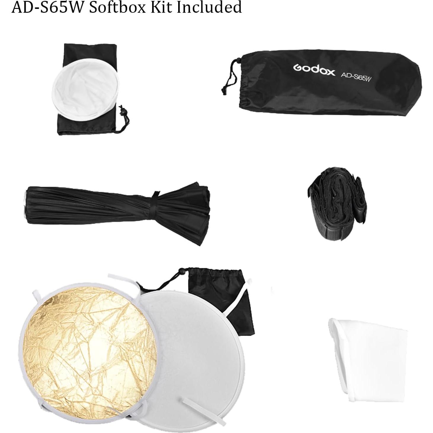 Godox AD300Pro Flash Kit | 300Ws Output, Portable Design, Extra Battery & Softbox Included | Ideal for Photography, Filmmaking | Compatible with Canon, Nikon, Sony - Pro Lighting Solution