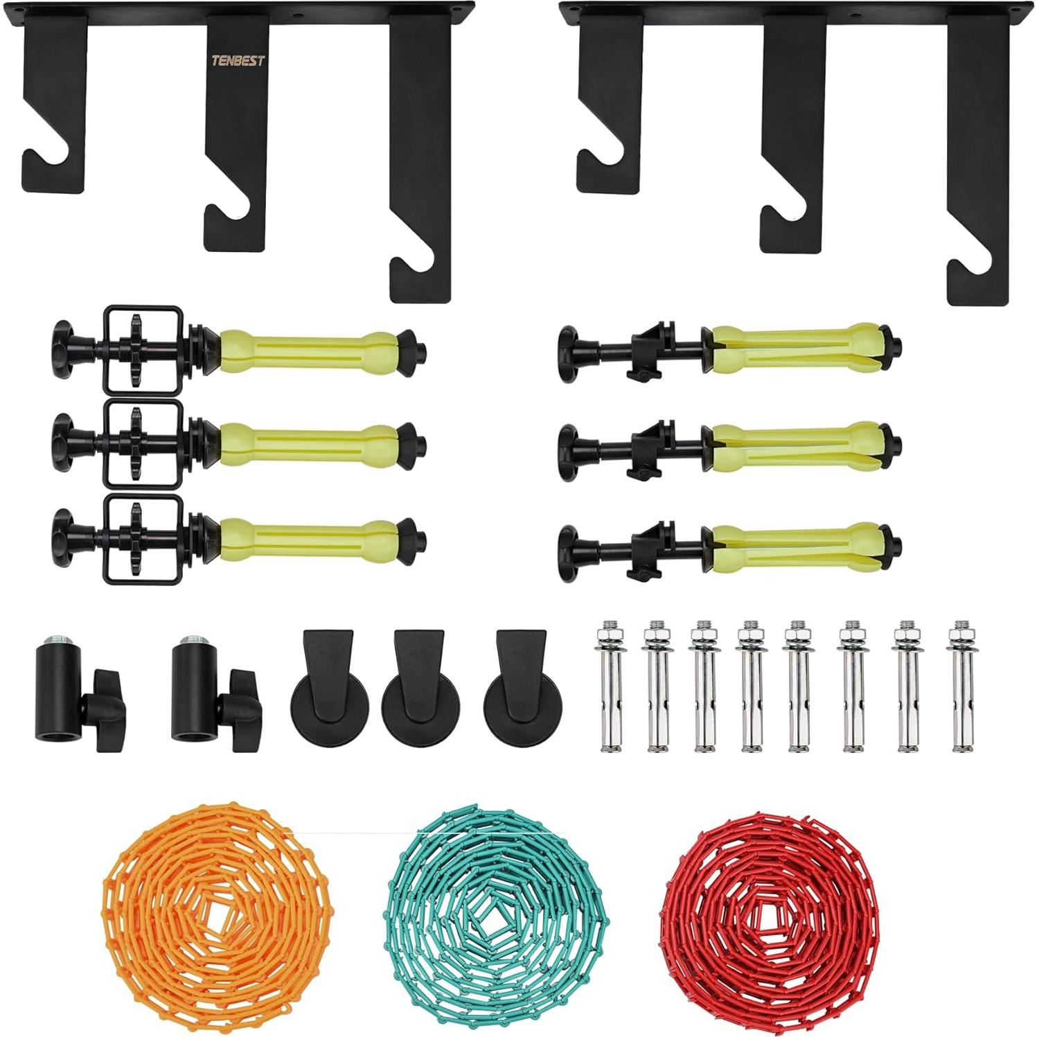 Photography Backdrop Roller Support System, 3 Rollers, Wall/Celing/Light Stand Backdrop Mount, Background Support