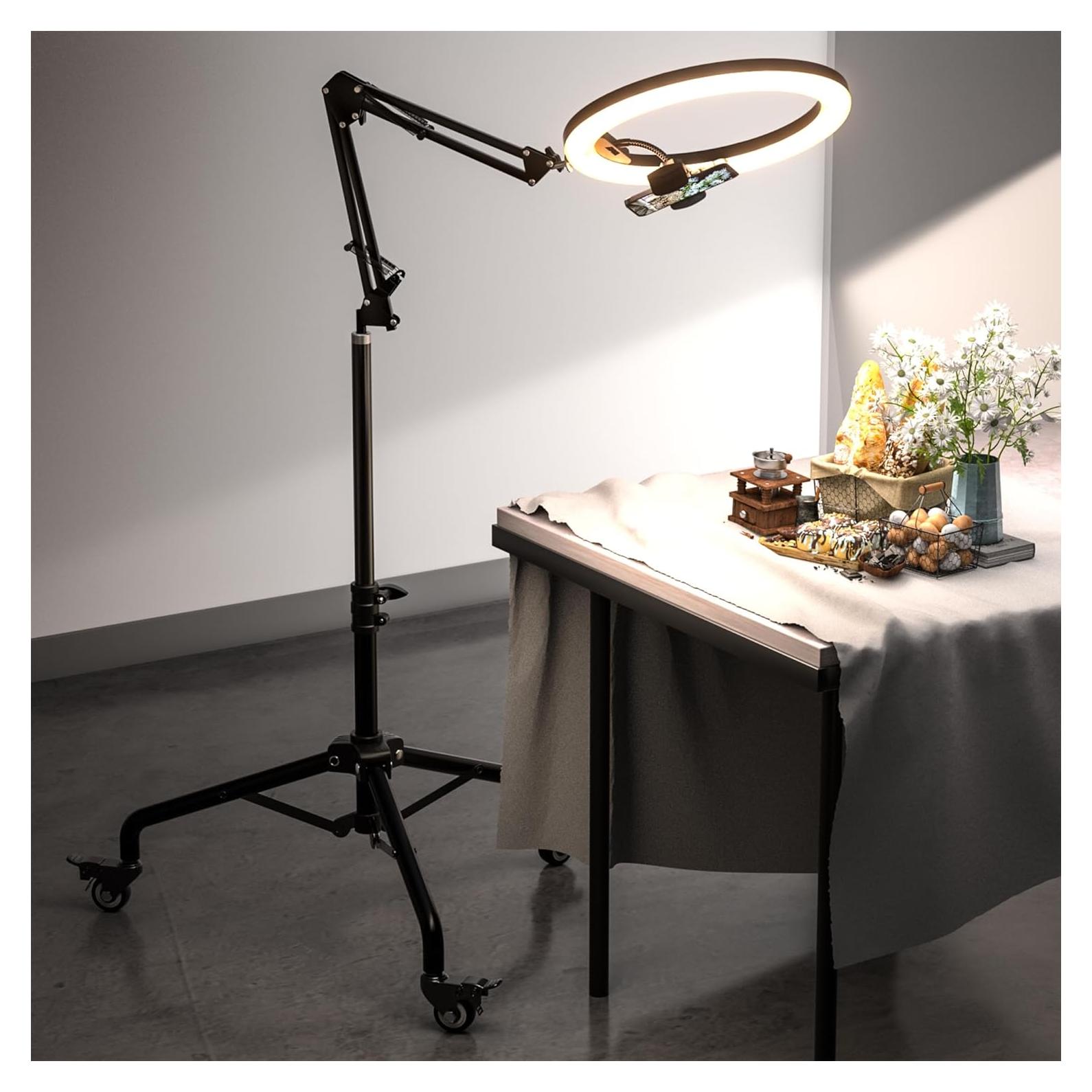 Trípode Móvil UBeesize con Luz LED y Soporte para Teléfono