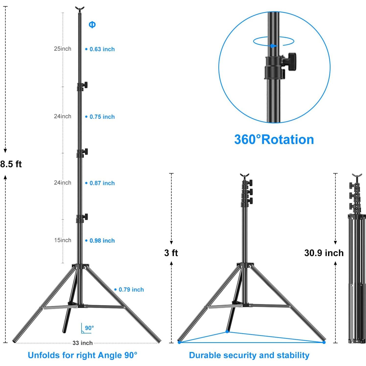 Soporte de Luz Profesional EMART 2.6m Ajustable 10kg