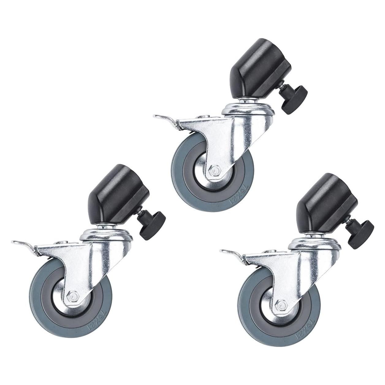 Juego de Ruedas con Bloqueo Flashpoint para Soportes de Luz 22mm