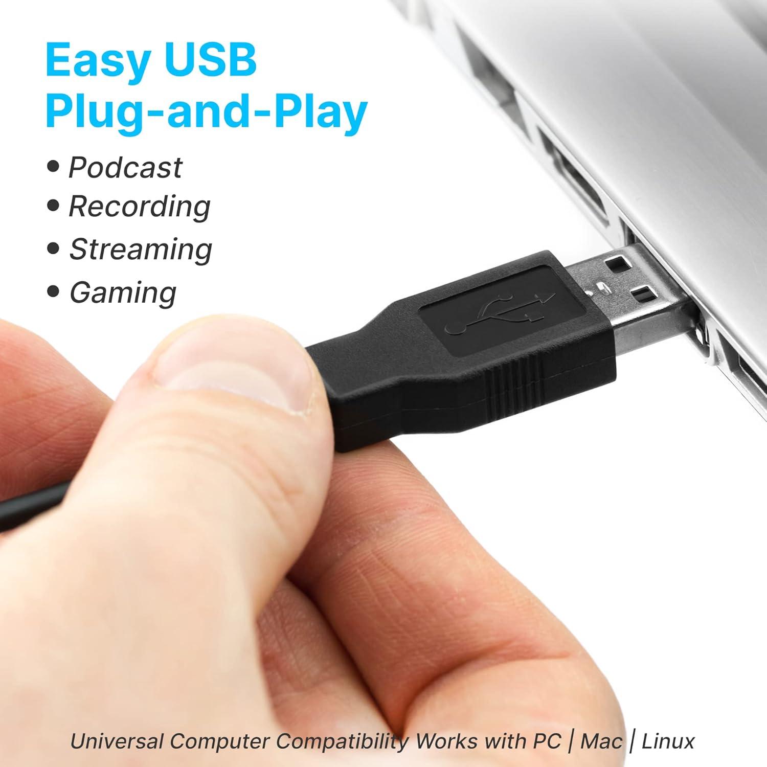 Kit Micrófono USB PyleUsa Condensador Cardioide con Soporte