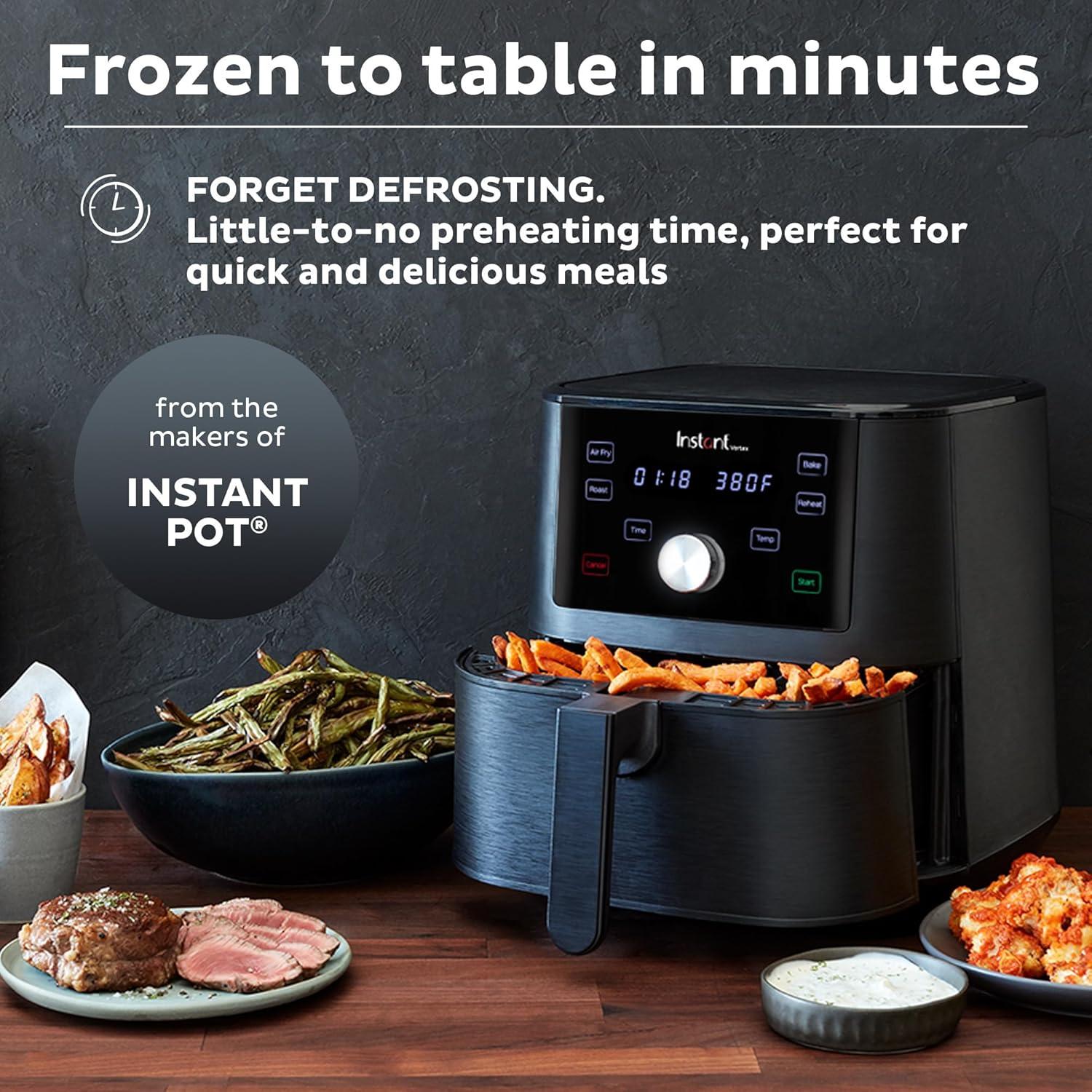 Freidora de Aire Instant Pot Vortex 6L 4 en 1, Fácil Limpieza
