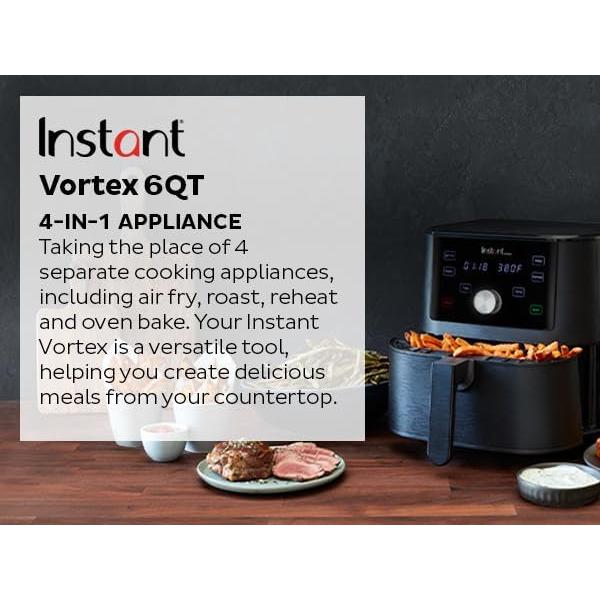 Freidora de Aire Instant Pot Vortex 6L 4 en 1, Fácil Limpieza