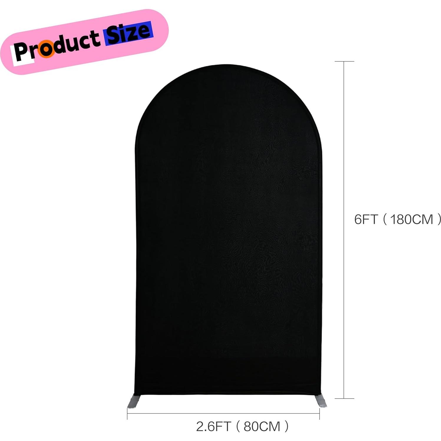 Cubierta de Arco de Boda Chiara 6FT Spandex Negra Doble Cara