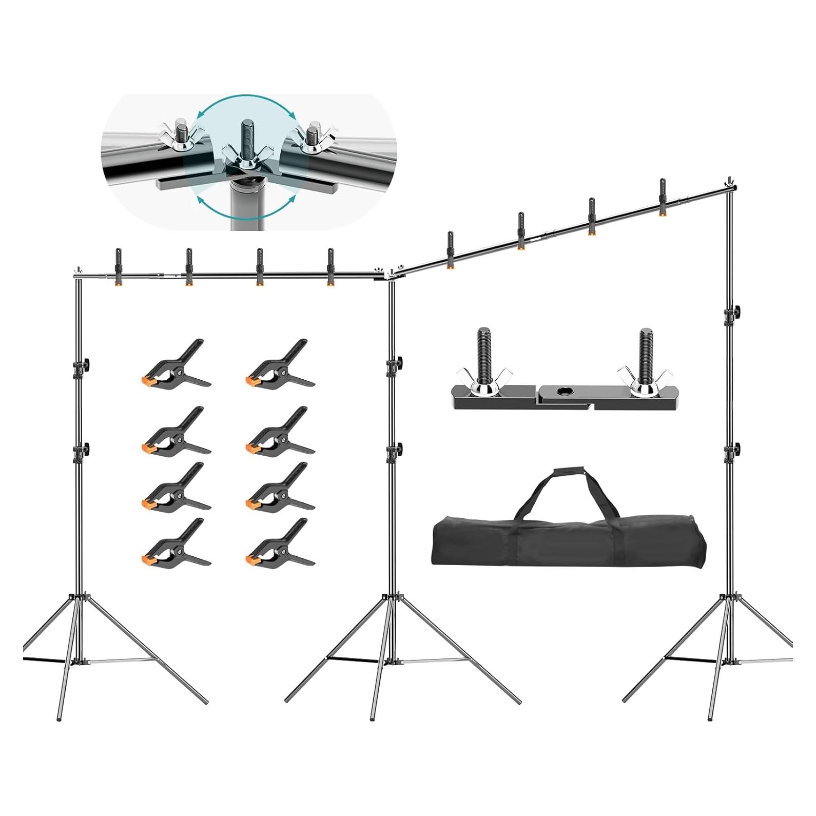 Soporte Ajustable para Fondo EMART 3.05x6.1m con Conector Rotativo
