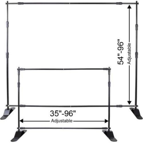VEVOR Backdrop Banner Stand 8 x 8 Ft Adjustable Height Background with Carrying Bag for Parties, Wedding, Photo Booth, Trade Show