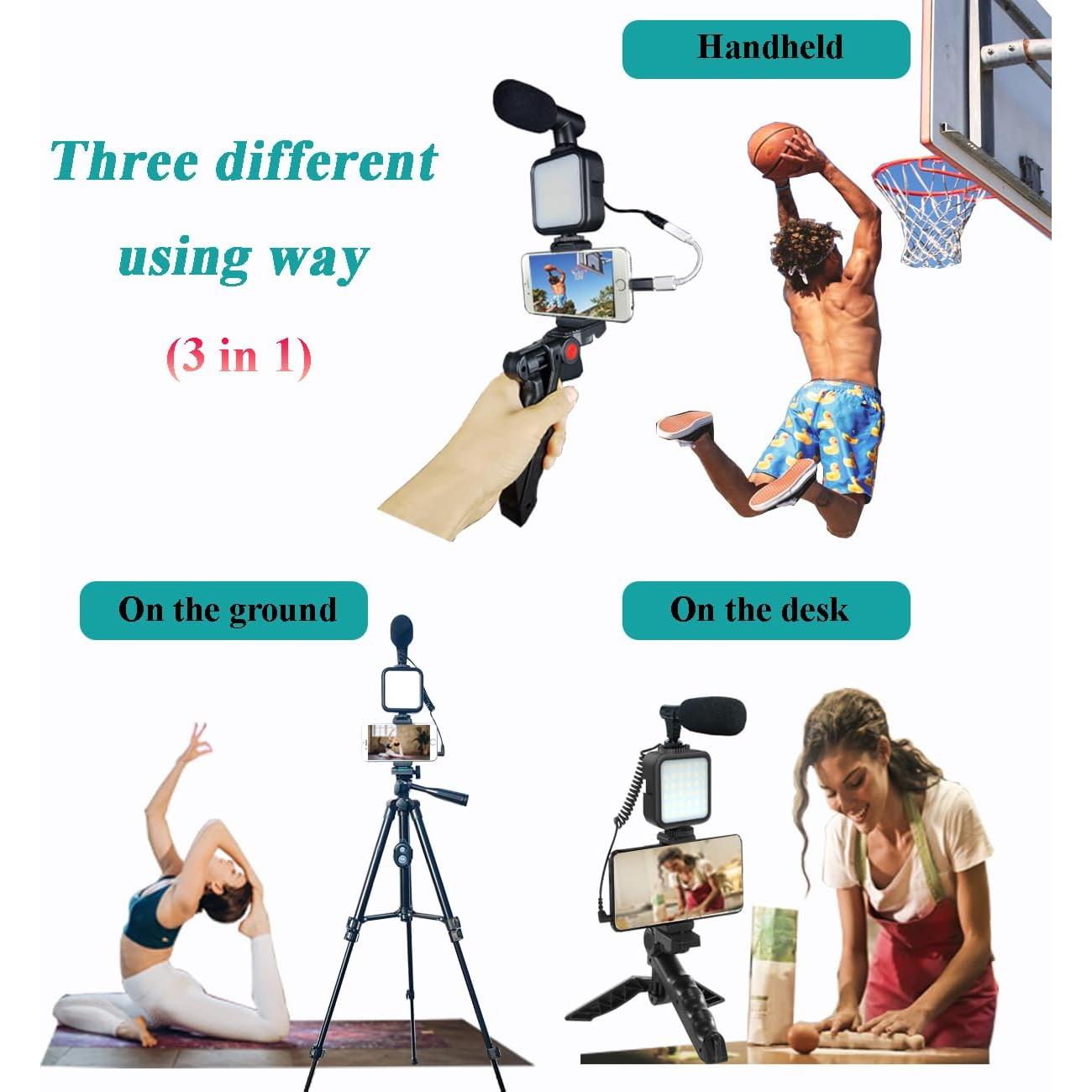 Kit de Vlogging Carrotech C-VLOG01 con Trípodes y Luz LED