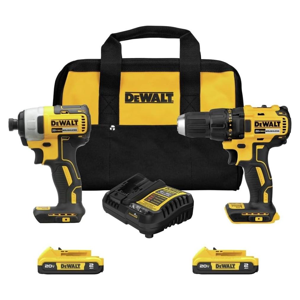DEWALT Taladro 20V MAX y Destornillador Impacto 2 Piezas