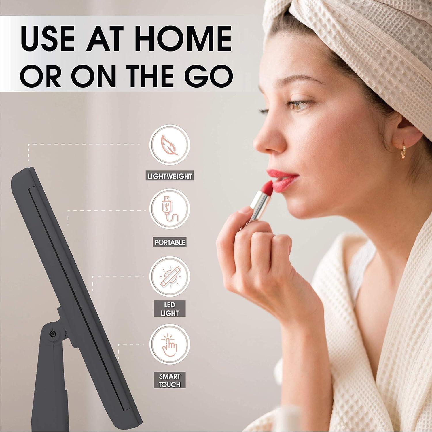 Espejo de Maquillaje LED BeautyWorks 36 Luces Plegable 3X