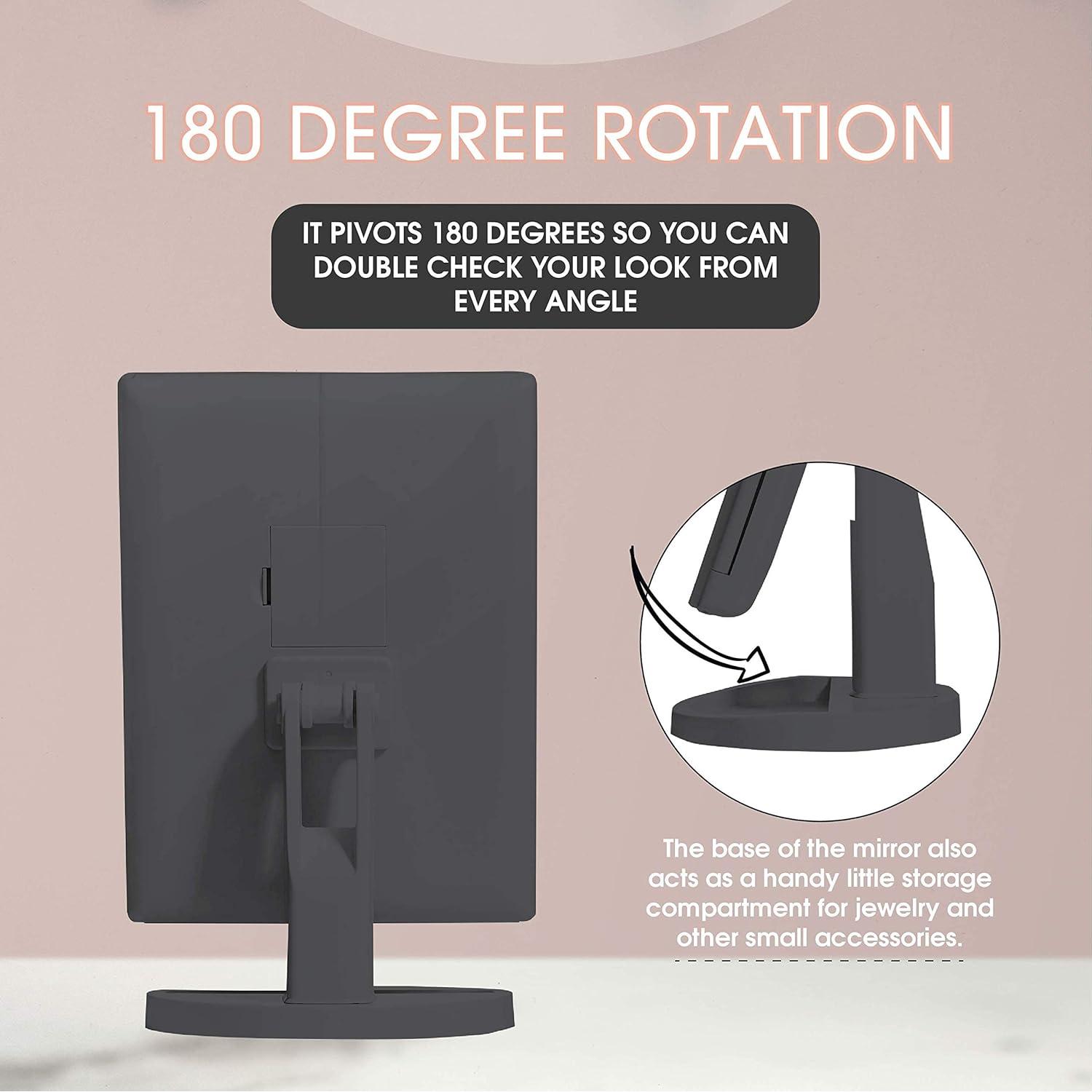 Espejo de Maquillaje LED BeautyWorks 36 Luces Plegable 3X