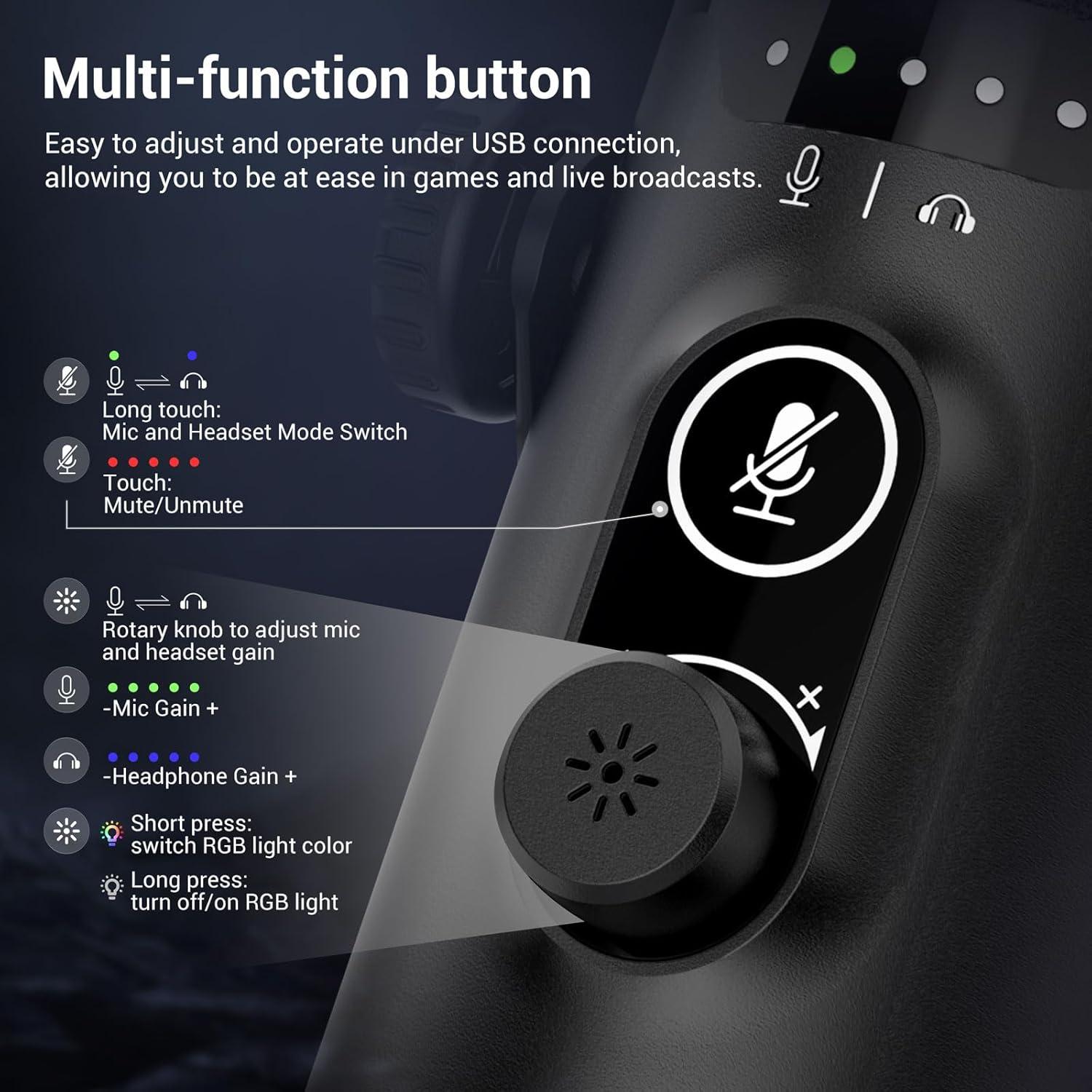 Micrófono Dinámico FDUCE D30+ USB/XLR con Brazo y RGB