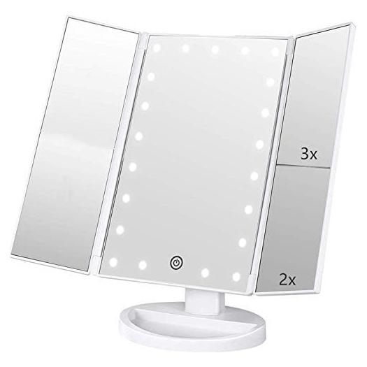 Espejo de Maquillaje Iluminado Flymiro Plegable 21 LEDs