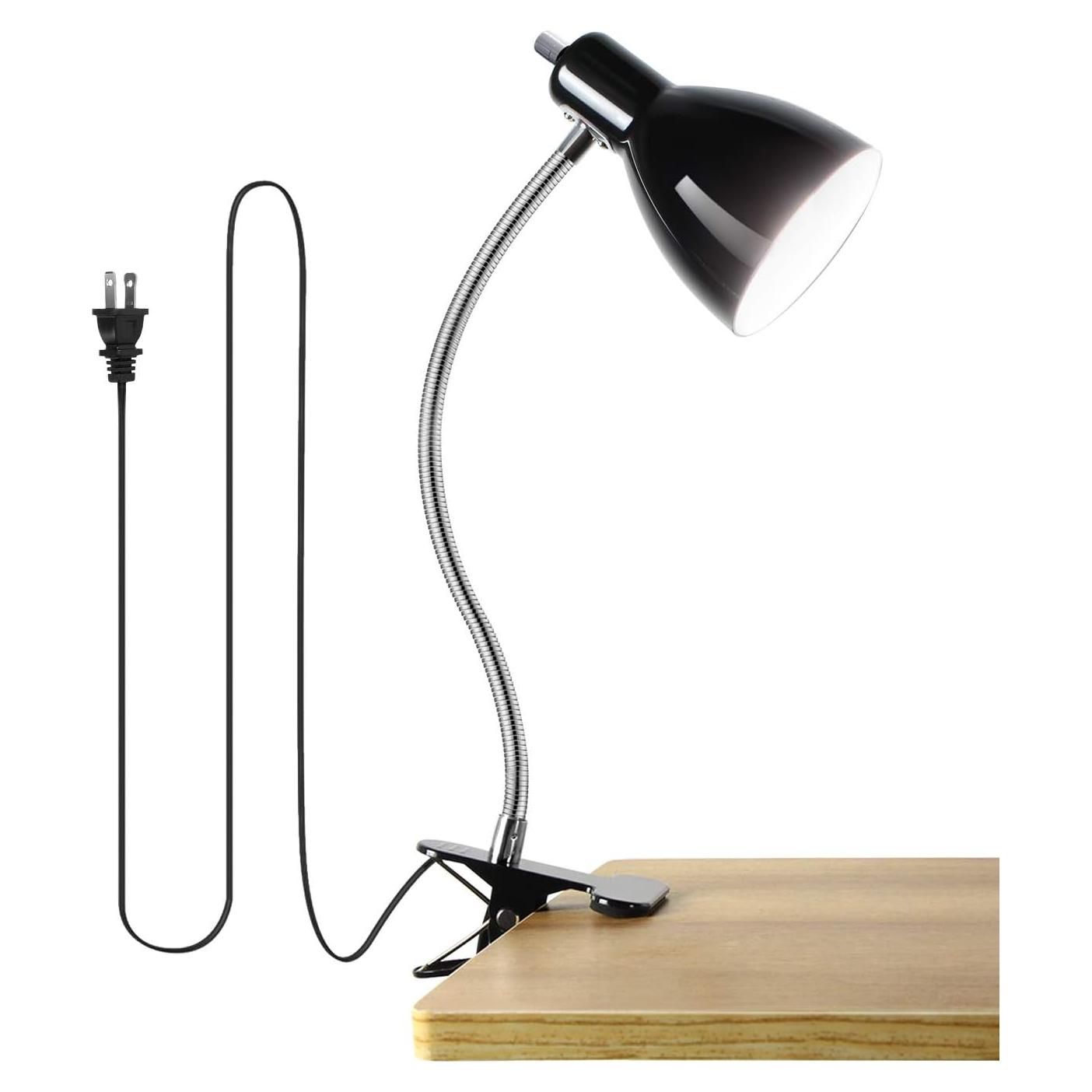 Lámpara de escritorio LALISU con clip y luz LED 9W negra