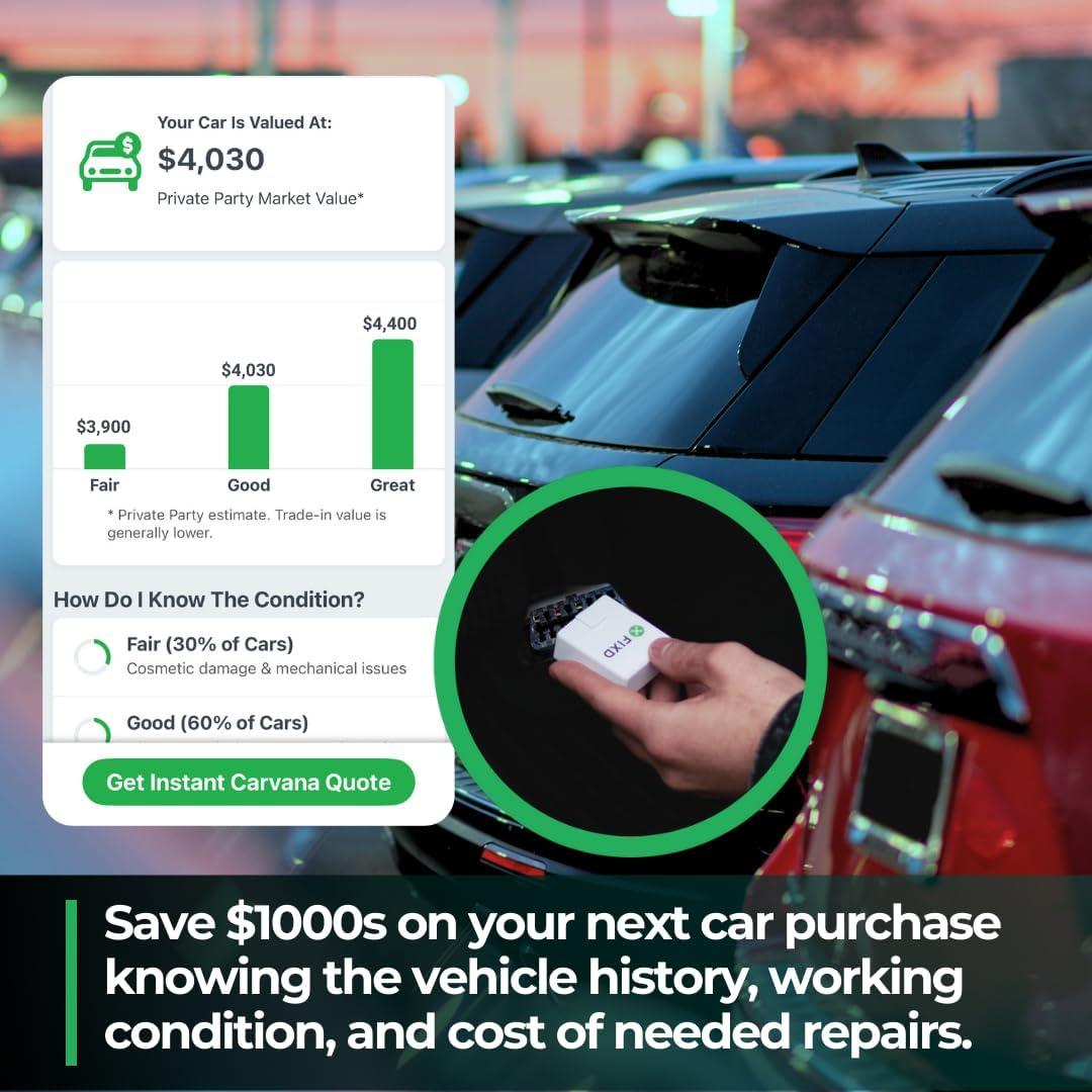 Escáner OBD2 Bluetooth FIXD - Diagnóstico para autos 1996+