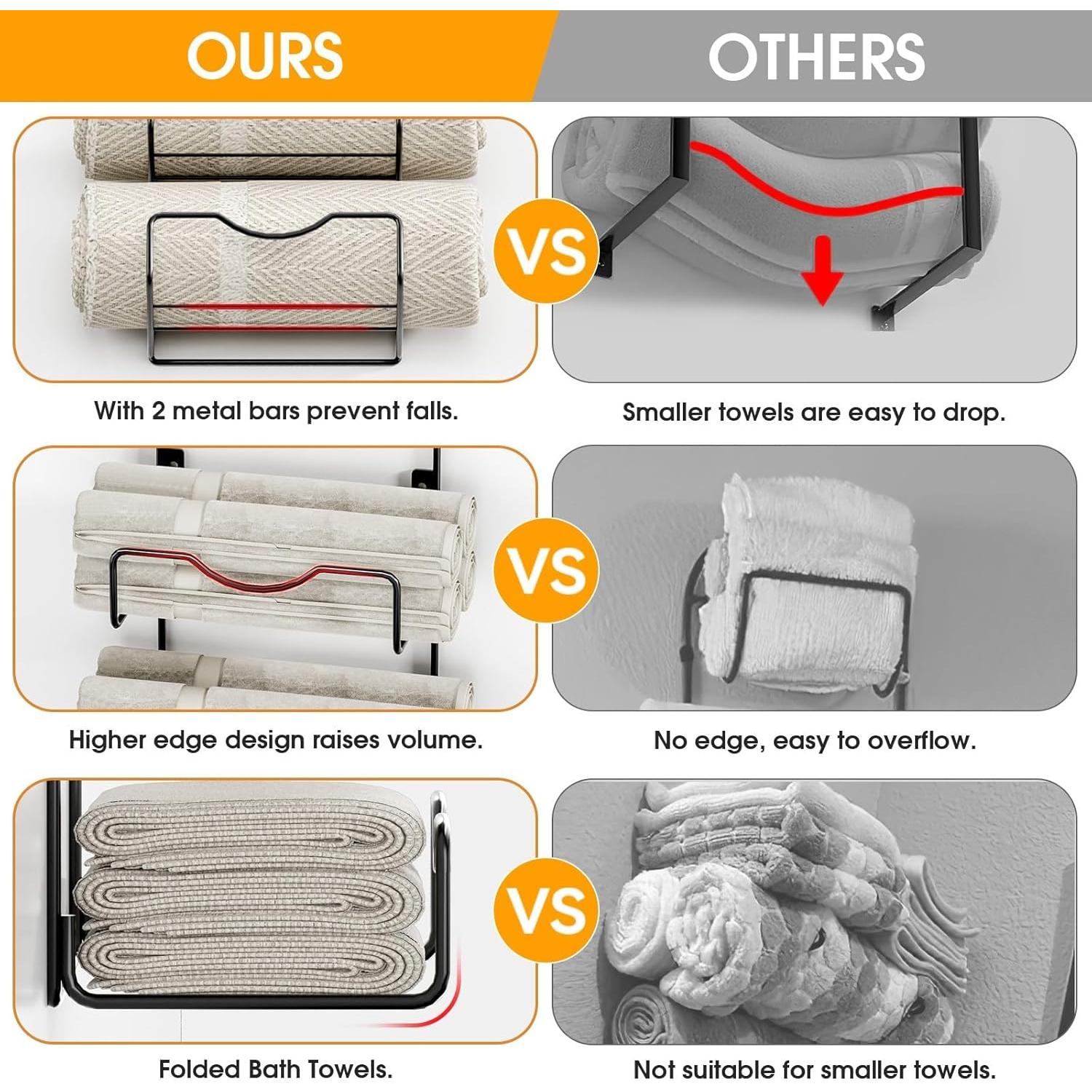 Soporte de Toalla LIDTOP 6 Niveles Metal y Madera