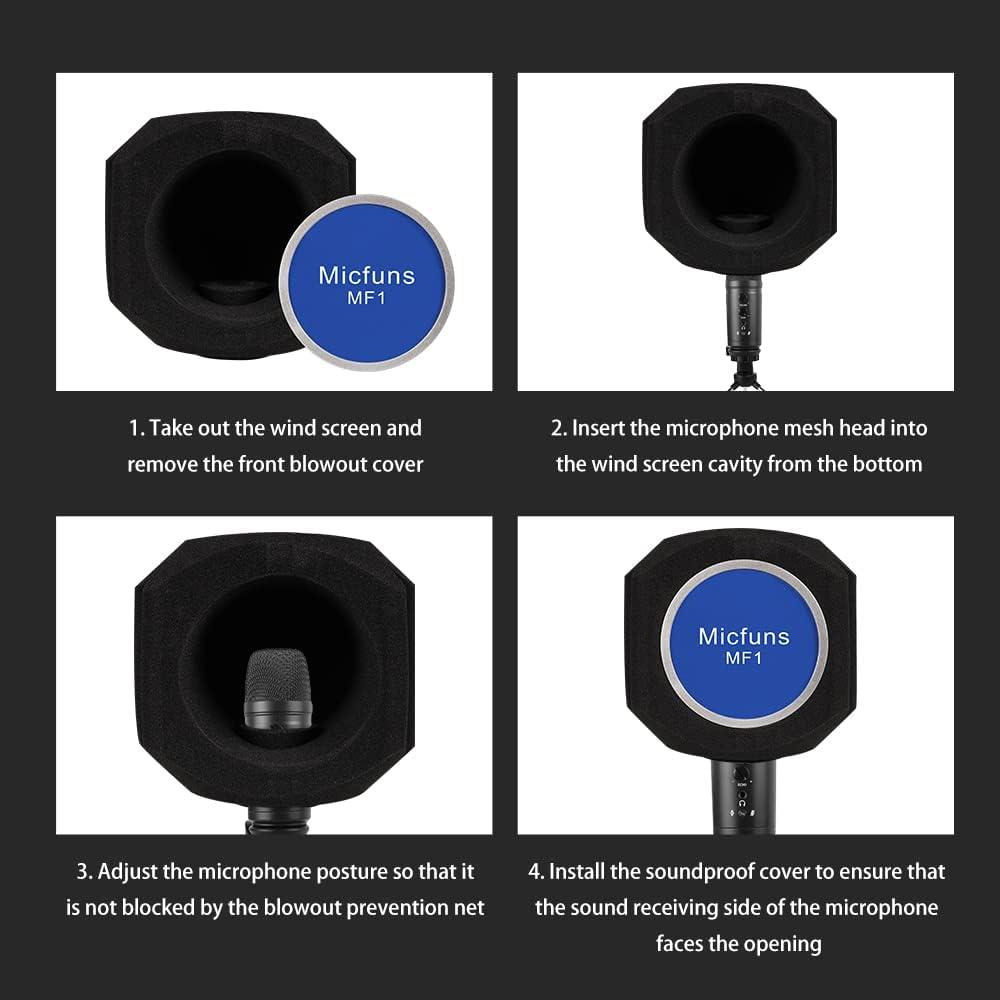 Filtro Antiviento para Micrófono Profesional - Espuma Acústica 4.5-6 cm