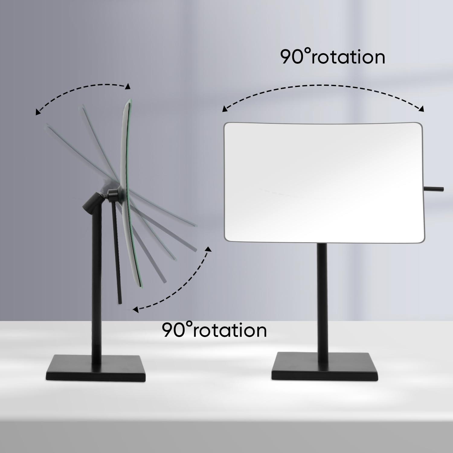 Espejo de Maquillaje DOWRY 5X Ajustable Acero Inoxidable Negro