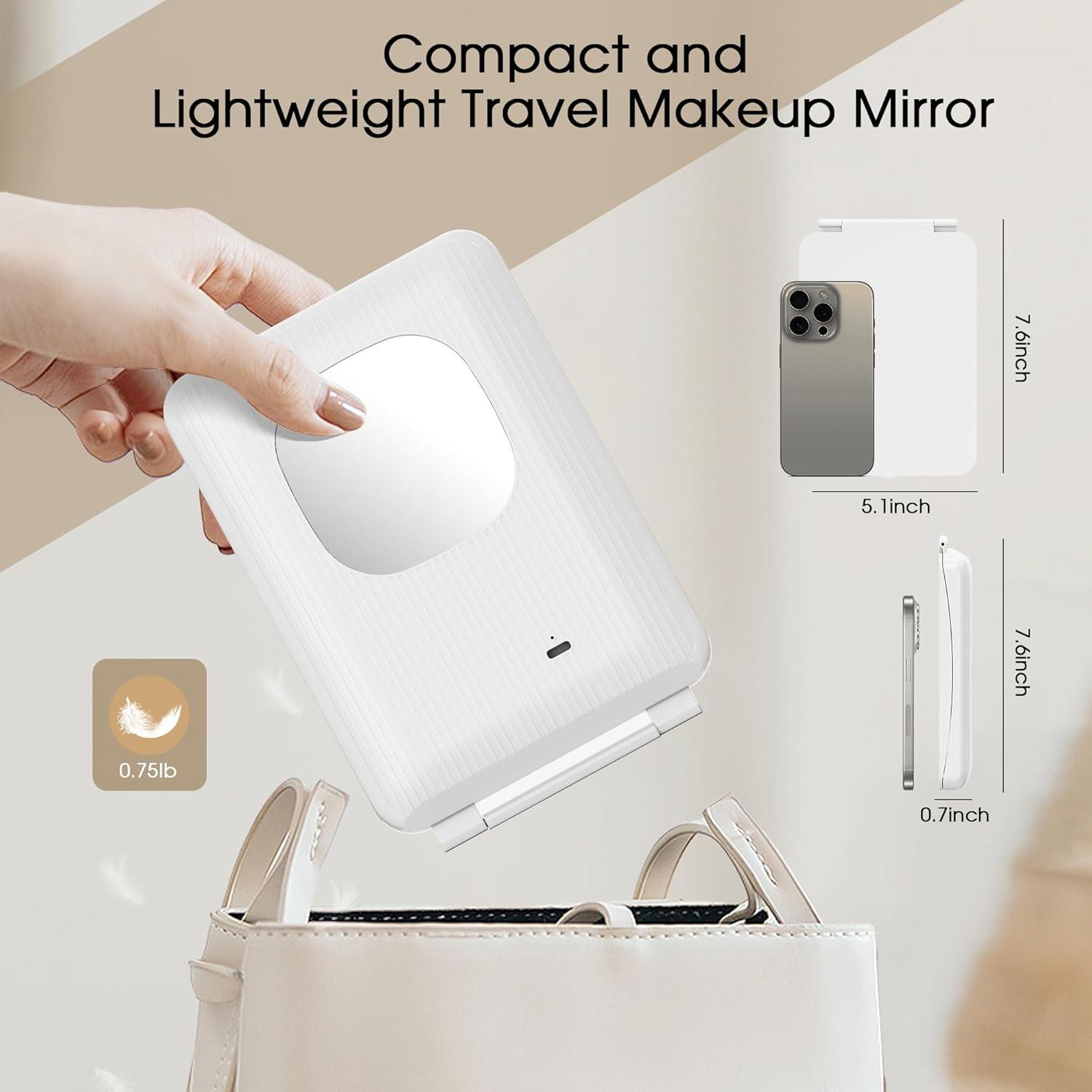 Espejo de Maquillaje Horyliin 10X/1X Iluminado Recargable