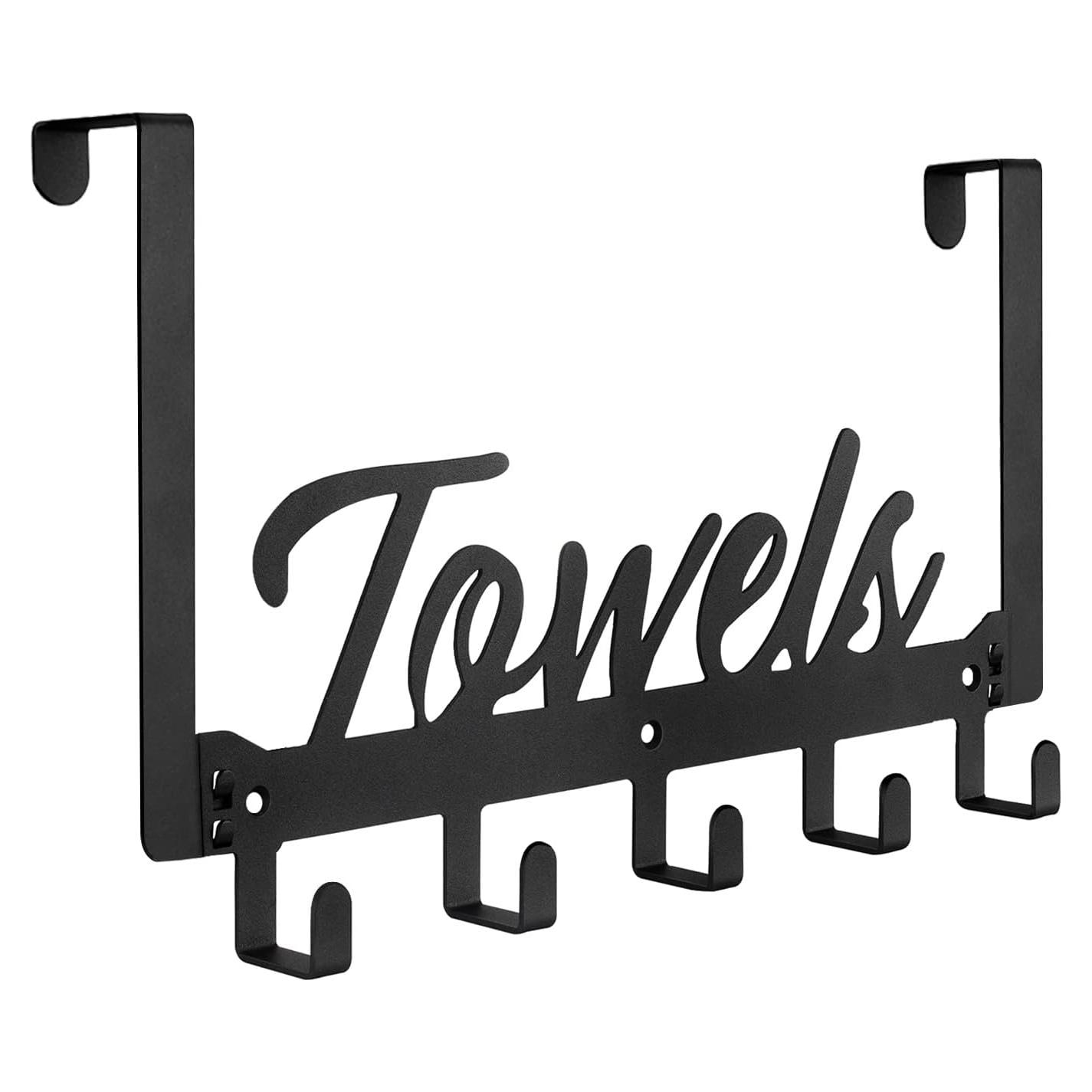 Ganchos Sobre Puerta Azmoncy 5 Ganchos Negro Alta Resistencia