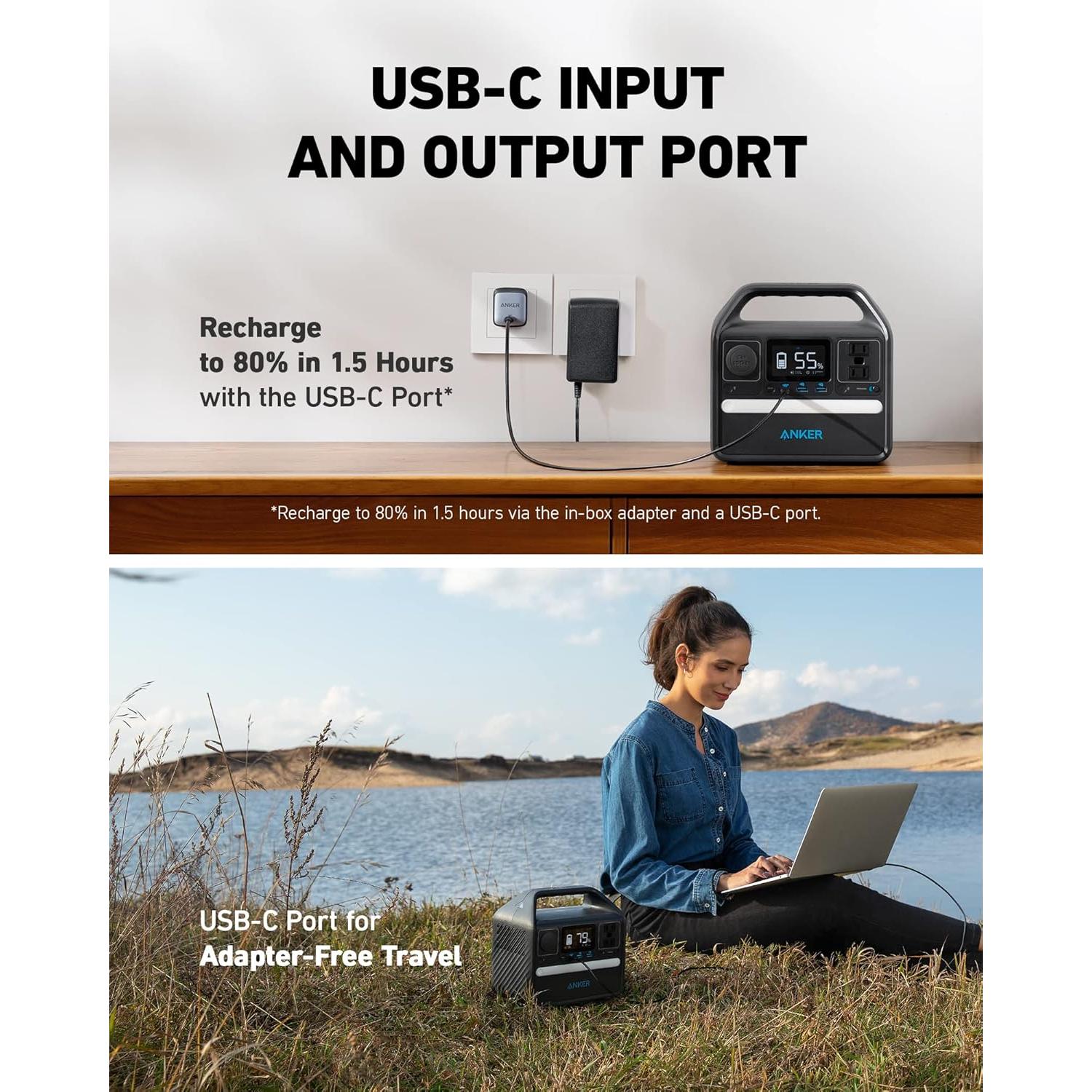 Estación de Energía Portátil Anker 521 256Wh 6 Puertos