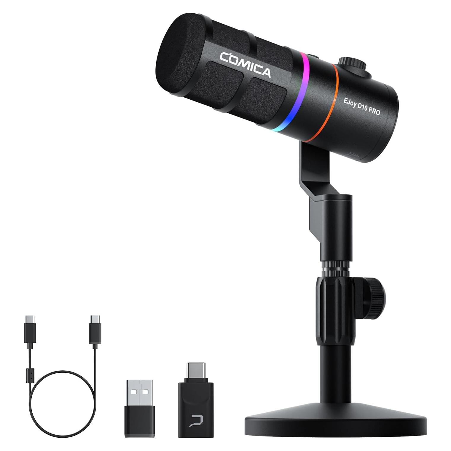 Micrófono USB Inalámbrico Comica EJoy D10 PRO - 45H Batería, RGB
