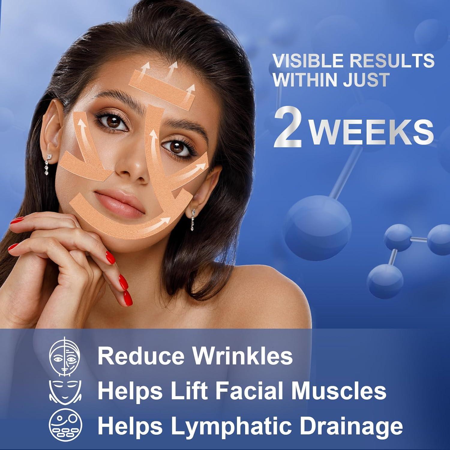 Cinta Facial Antiarrugas TEAWOO | 2 Rollos Beige