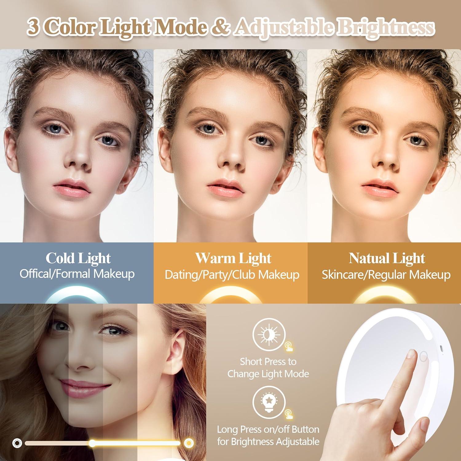 Espejo de Aumento 20X MOMOKUBA Iluminado Recargable