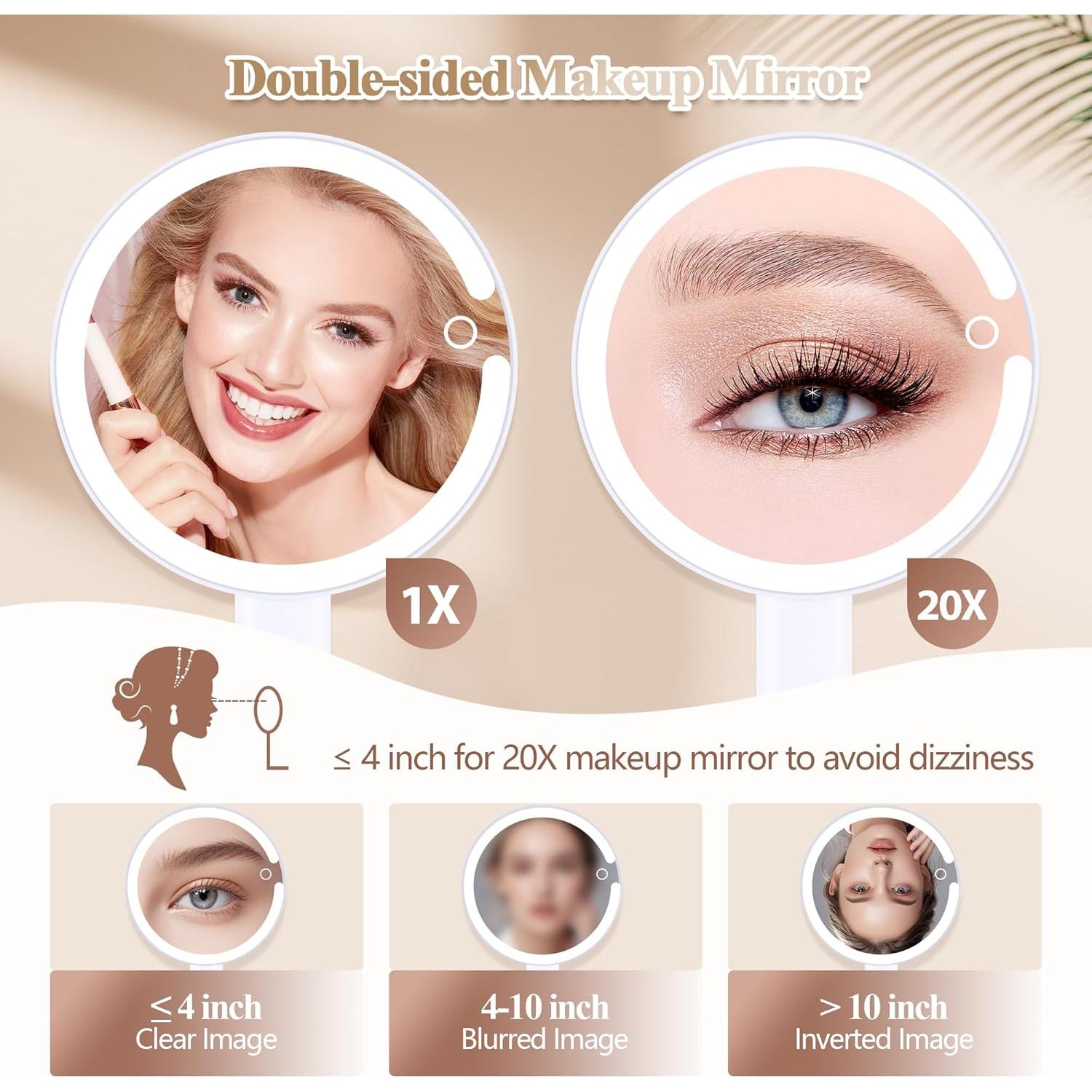 Espejo de Aumento 20X MOMOKUBA Iluminado Recargable