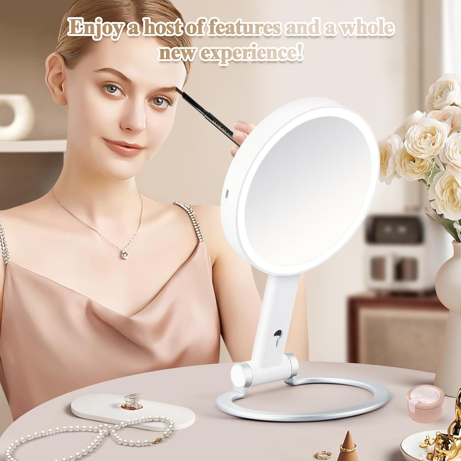 Espejo de Aumento 20X MOMOKUBA Iluminado Recargable