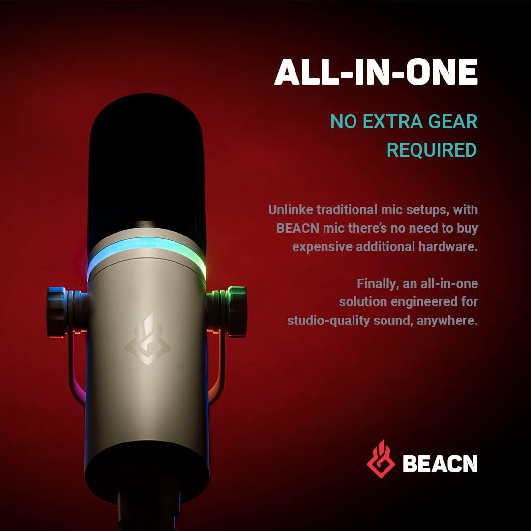 Micrófono Dinámico USB BEACN Light para PC con Soporte Ajustable