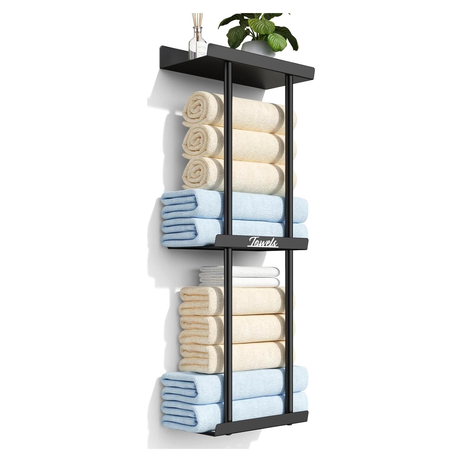 Soporte para Toallas Closefriend Negro 26x16 cm Montado en Pared