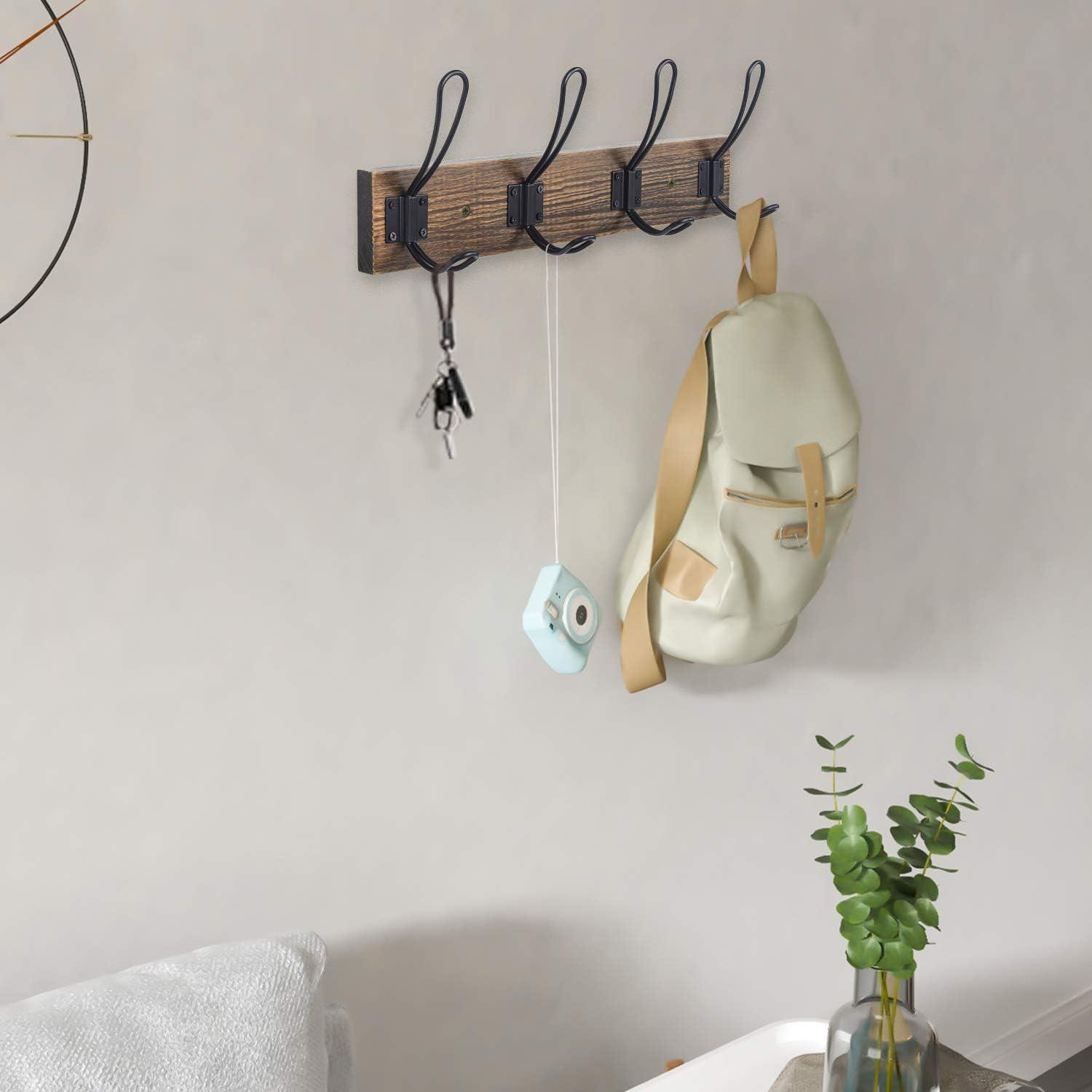 Perchero de Pared Homagic Rústico 4 Ganchos Madera Pino